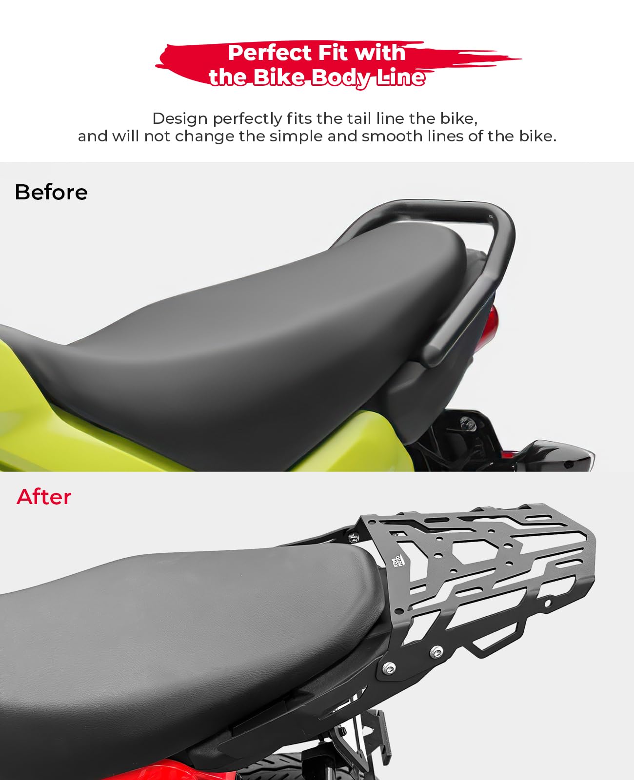 KEMIMOTO Universal Motorcycle Luggage Rack - Heavy Duty Rear Cargo Carrier for Storage & Travel Accessories | Perfect for Adventure Touring, Commuting & Long Distance Rides