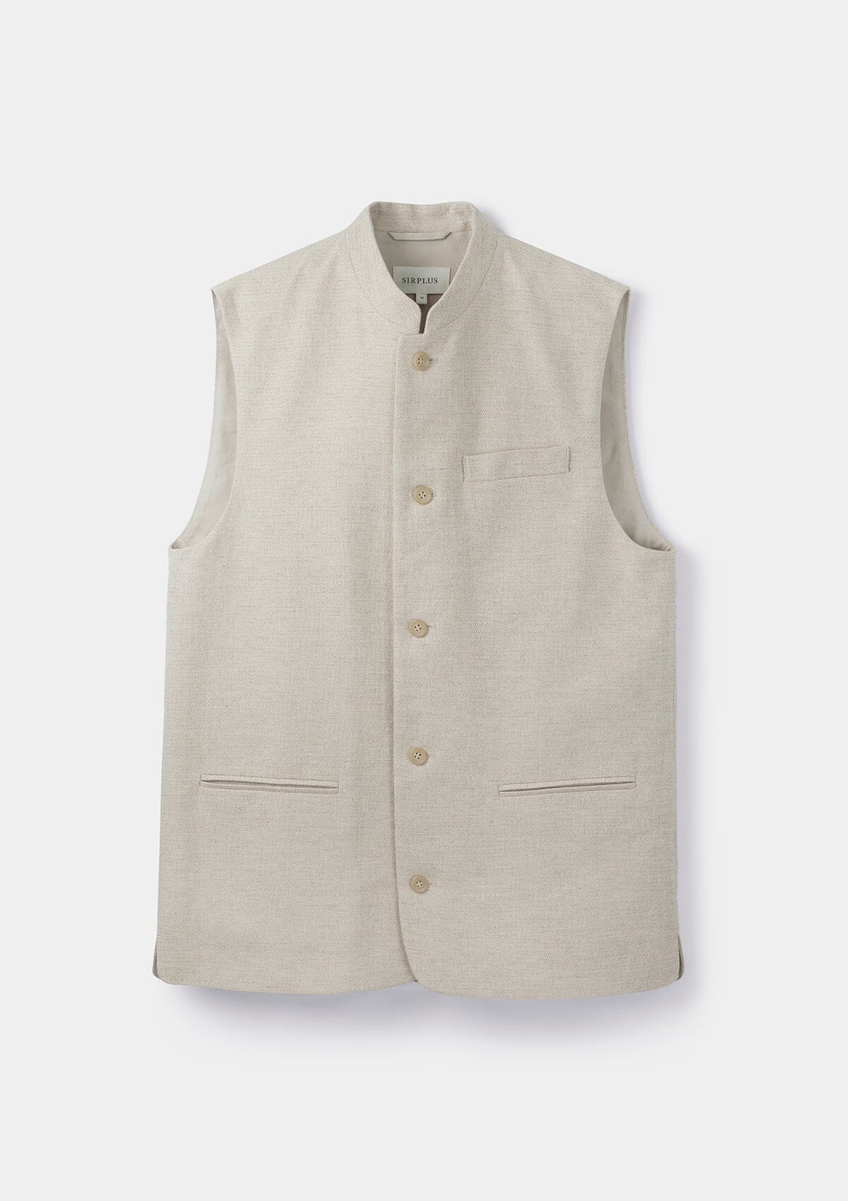 Premium Sand Cotton Linen Nehru Waistcoat for Men - Stylish Formal Vest for Weddings, Parties & Business Events