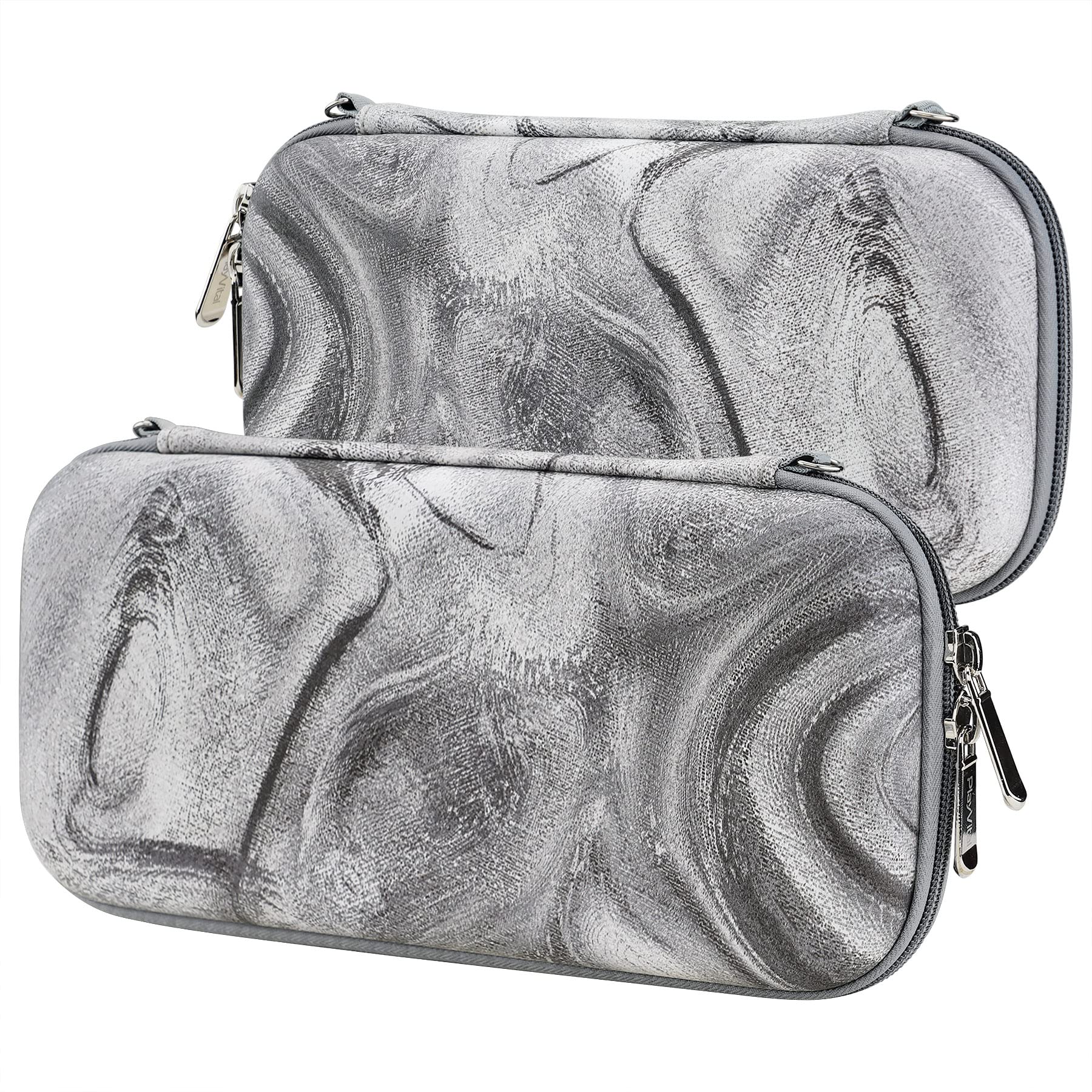 PlayVital Protective Carrying Case for Nintendo Switch Lite - Travel Storage Cover with Joystick Cap, 10 Game Card Slots & Swivel Wrist Strap (Silver) - Perfect for Gaming On-The-Go & Travel Protection