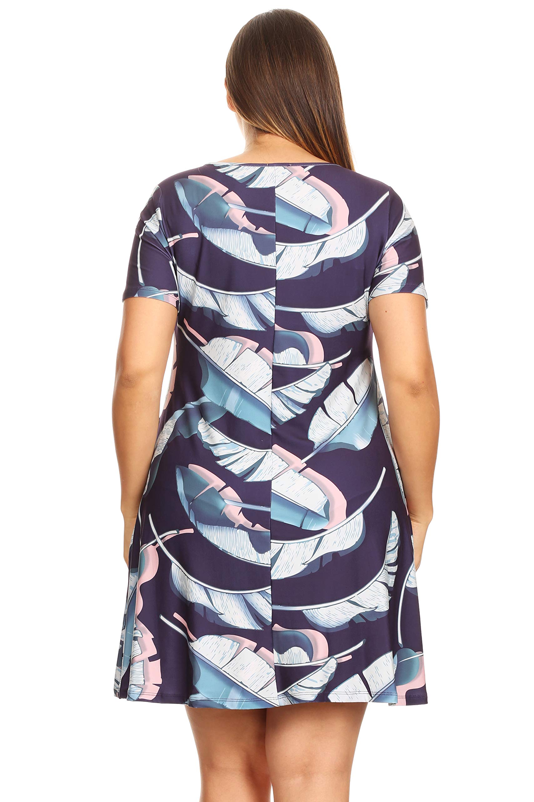 **ICONOFLASH Women's Floral Print Casual Summer Dress with Pockets - Short Sleeve, Lightweight & Comfortable - Perfect for Beach Outings, Picnics, and Daily Wear**
