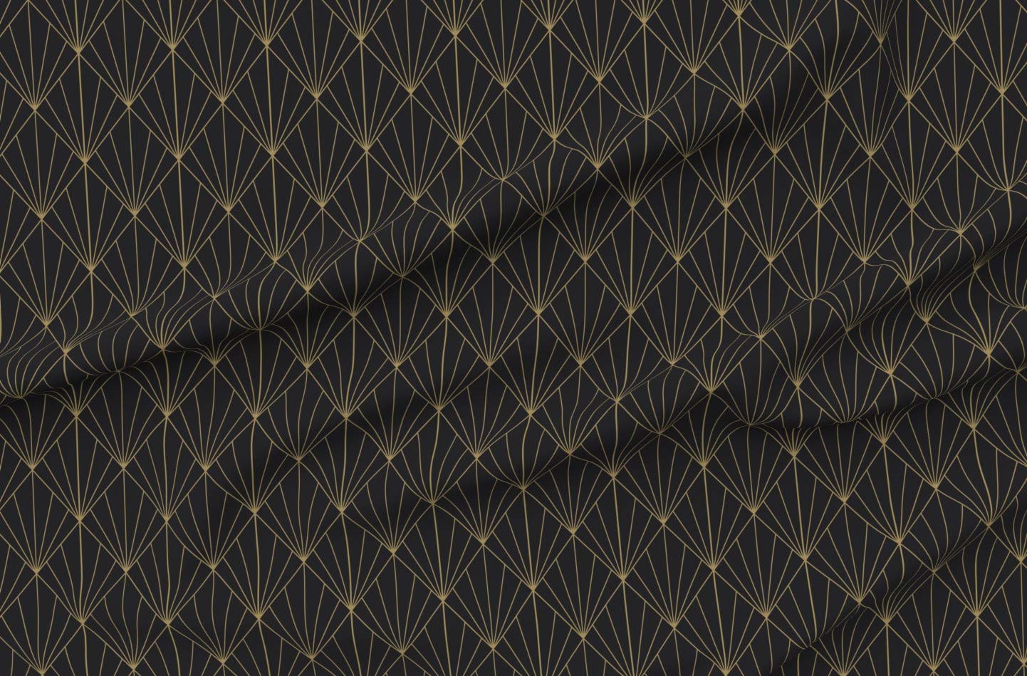 Sun Gold Charcoal Art Deco Triangle Modern Black Diamond Printed Minky Fabric by The Yard - Soft Plush Material for Sewing Baby Blankets, Quilt Backing & DIY Plush Toys - Perfect for Nursery Decor, Home Crafts & Gift Making