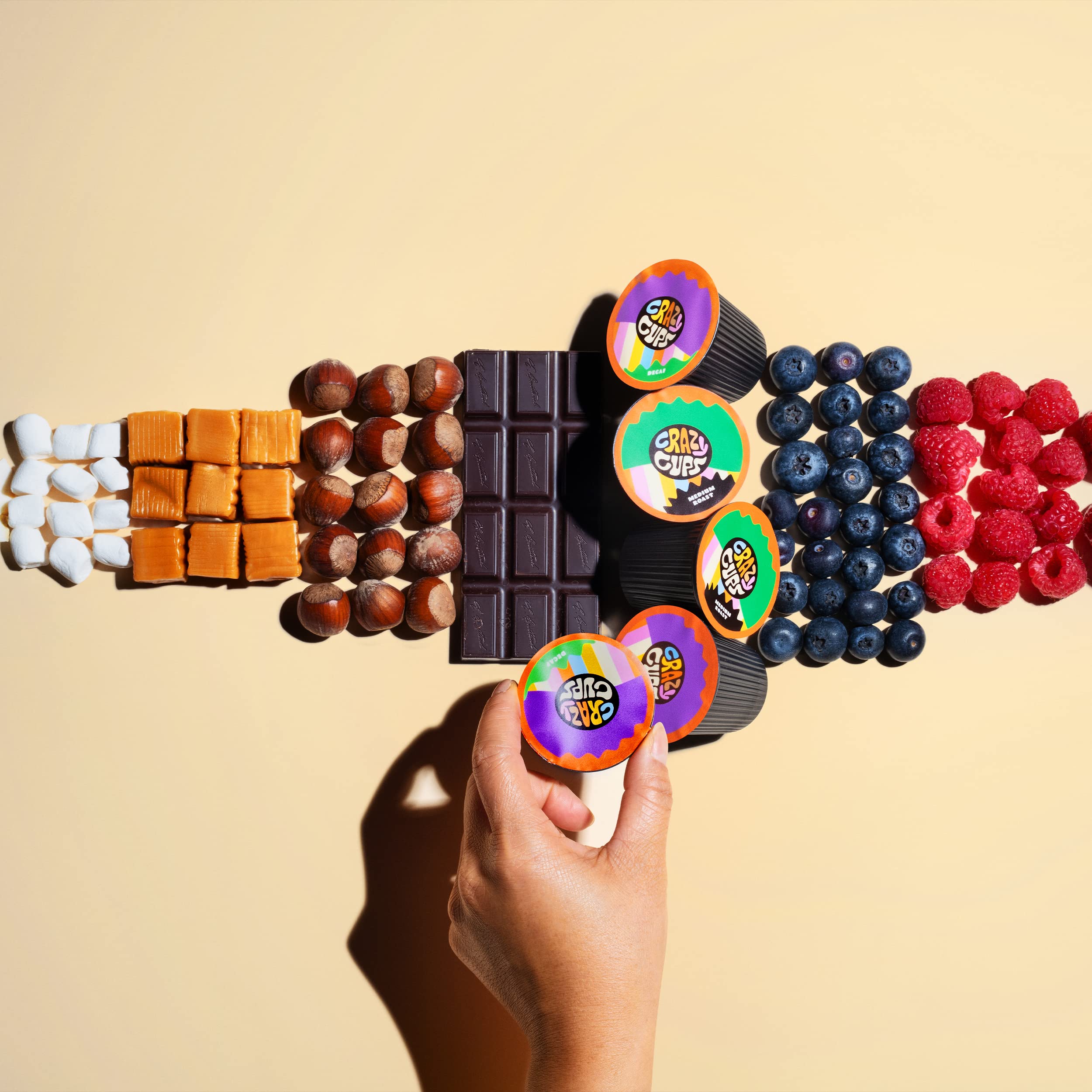 Crazy Cups Flavored Marshmallow Mocha Chocolate Coffee Pods - Medium Roast Single Serve K-Cups for Keurig Machines | 22 Count Recyclable Pods | Perfect for Hot or Iced Coffee at Home, Office or Travel