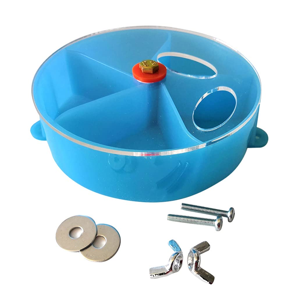 SLATIOM Rotating Parrot Toy Wheel - Chewable Foraging Feeder for Birds, Interactive Pet Cage Food Box - Blue, One Size - Perfect for Parrots, Cockatiels & Small Birds to Stimulate Play & Reduce Boredom