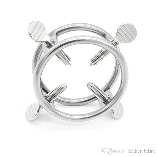 Teriya Stainless Steel Male Chastity Device with 4 Spikes - CBT Sex Toy for Men (1pc) - BDSM Bondage Gear for Couples Play & Adult Fantasy Roleplay