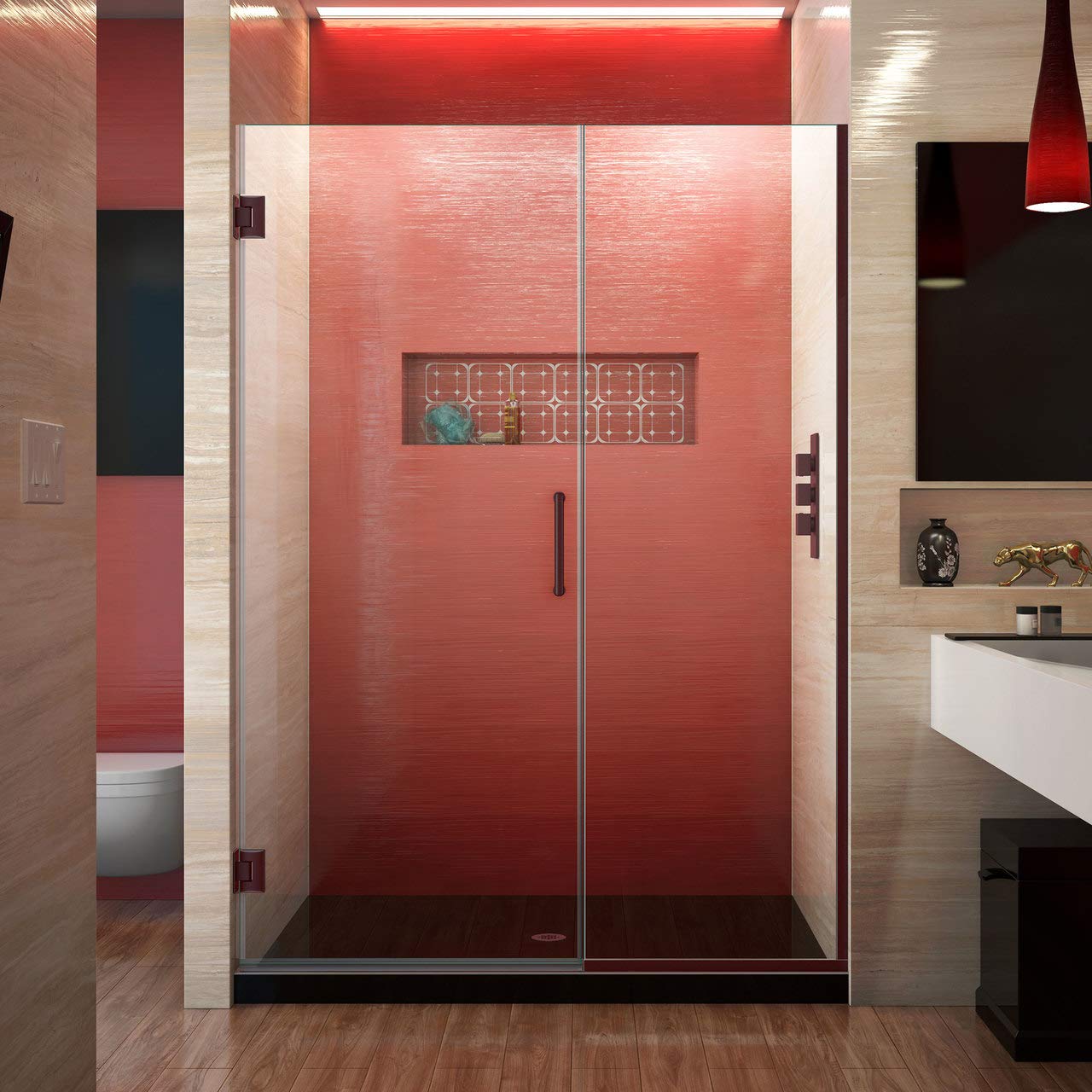 DreamLine Unidoor Plus Frameless Hinged Shower Door 48.5-49