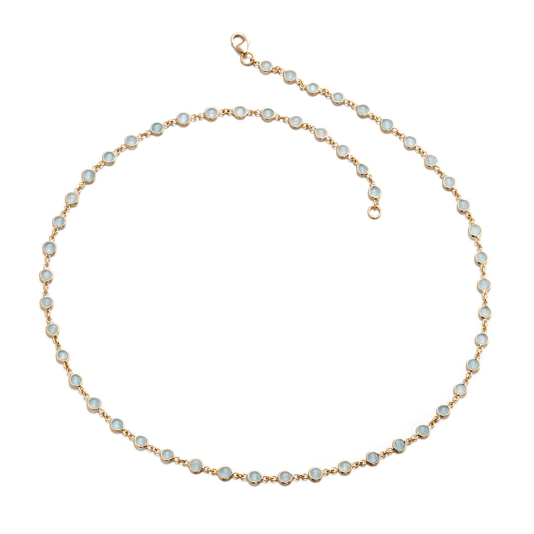 Aquamarine Bezel Set Necklace - Sterling Silver Pendant for Women, Elegant Birthstone Jewelry Gift for Her - Perfect for Weddings, Anniversaries & Everyday Wear