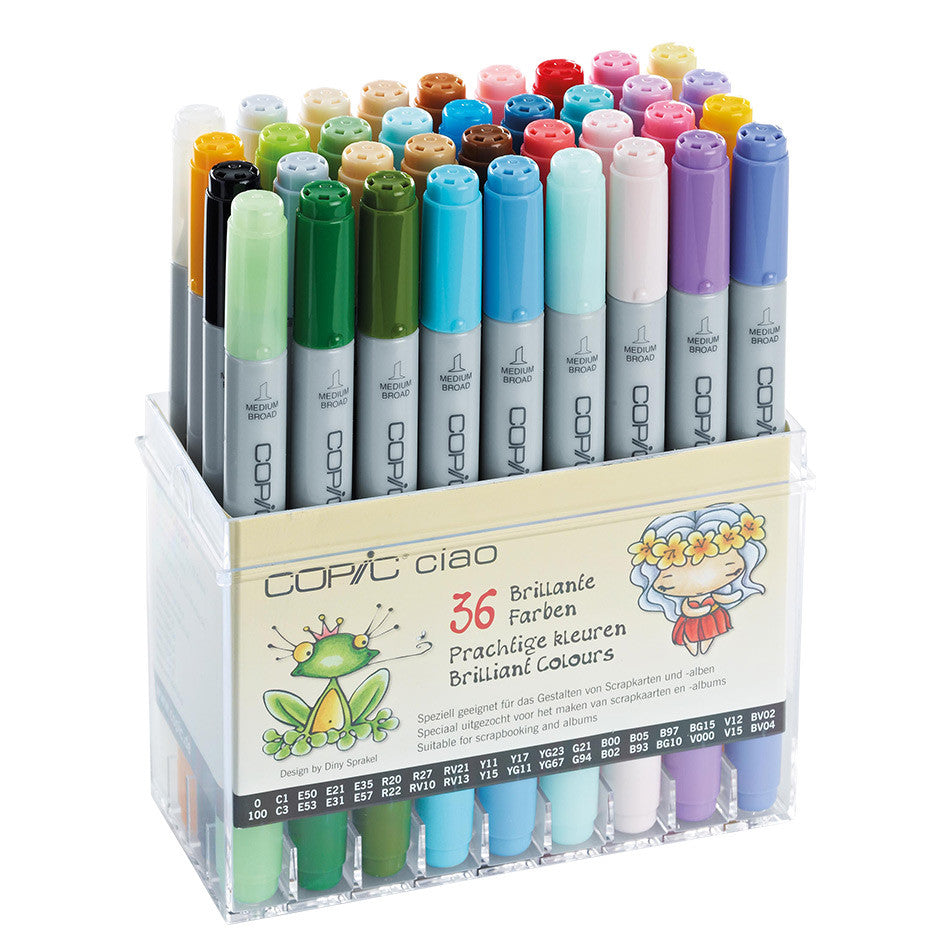Copic Ciao 36-Piece Marker Set - Vibrant Alcohol-Based Ink Markers for Artists, Illustrators & Designers | Perfect for Sketching, Manga, Comic Art & Coloring Books