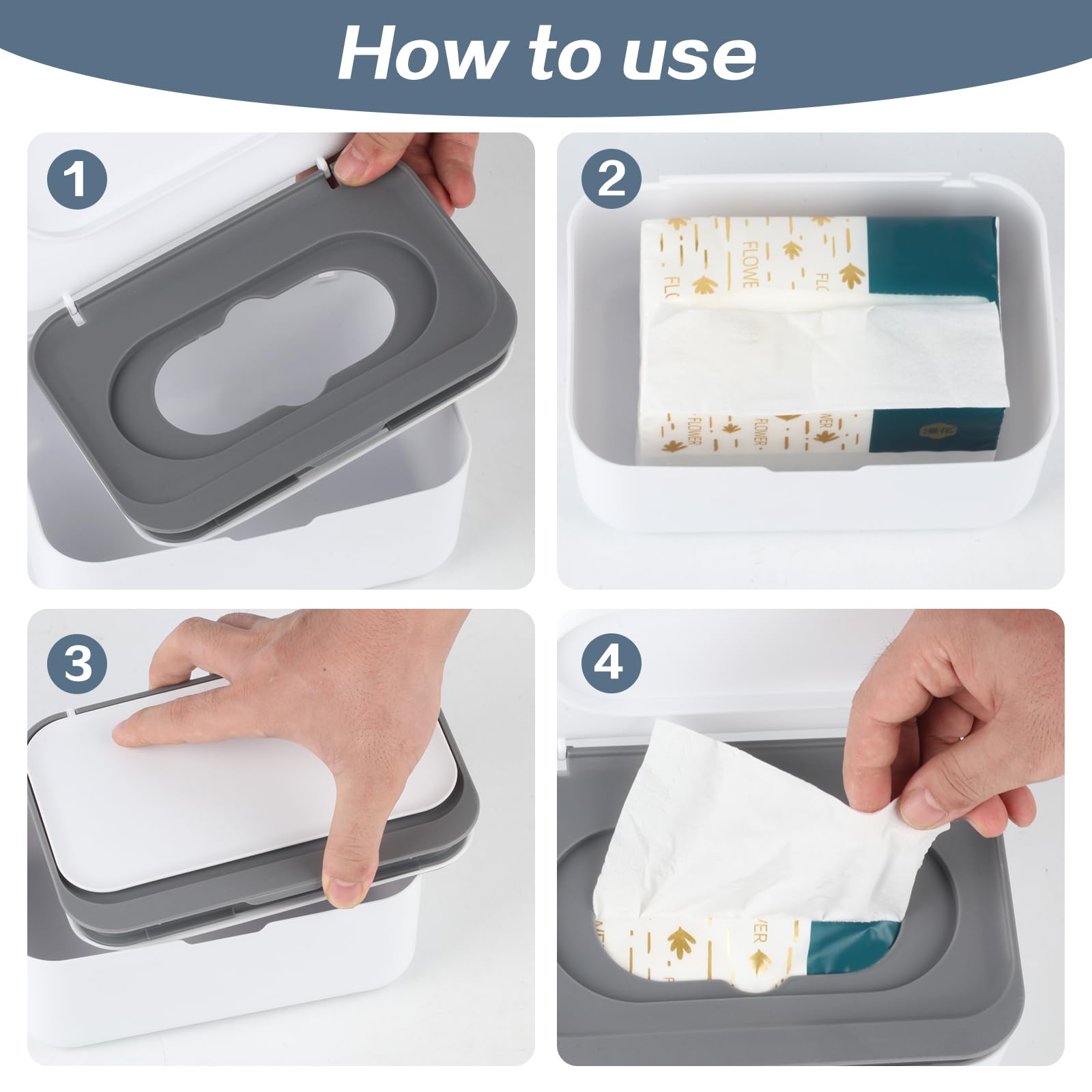 2 Pack Baby Wipes Dispenser, Plastic Wet Wipes Container, Toilet Paper Wet Wipe Holder - Perfect for Diaper Bags, Nursery, Bathroom & Travel Organization
