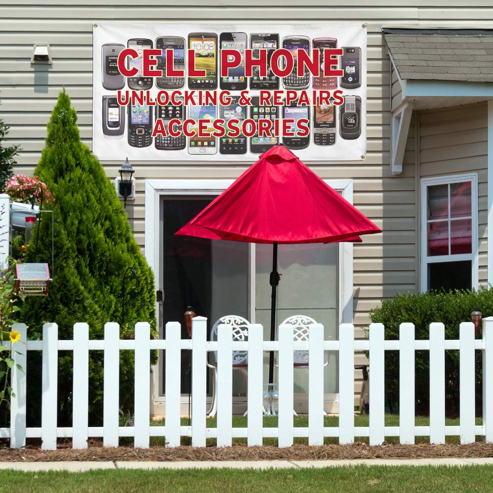 Durable Vinyl Banner 48x96 Inches - Weatherproof Outdoor Sign with 8 Grommets for Phone Repair Shops, Retail Stores & Industrial Yard Signs | Multiple Sizes Available for Business Advertising & Event Promotion