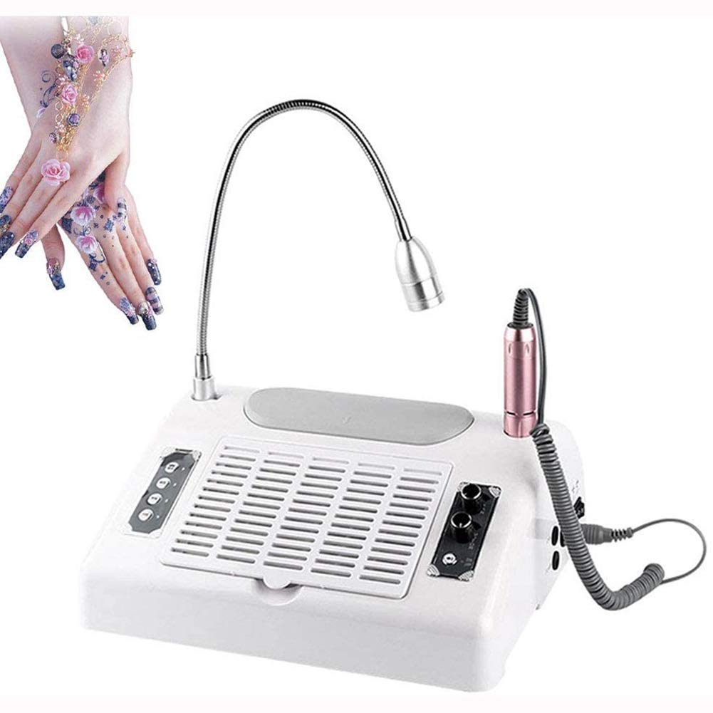 80W 4-in-1 Electric Nail Drill Kit with Dust Collector - Professional UV LED Nail Art Tools for Acrylic & Gel Polish | Perfect for Salon, Home Manicure & Nail Extension Services