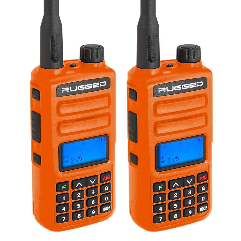 2 Pack Rugged Radios GMR2 Handheld GMRS/FRS Two-Way Radios - Safety Orange - Ideal for Outdoor Adventures, Hiking, Camping & Emergency Communication