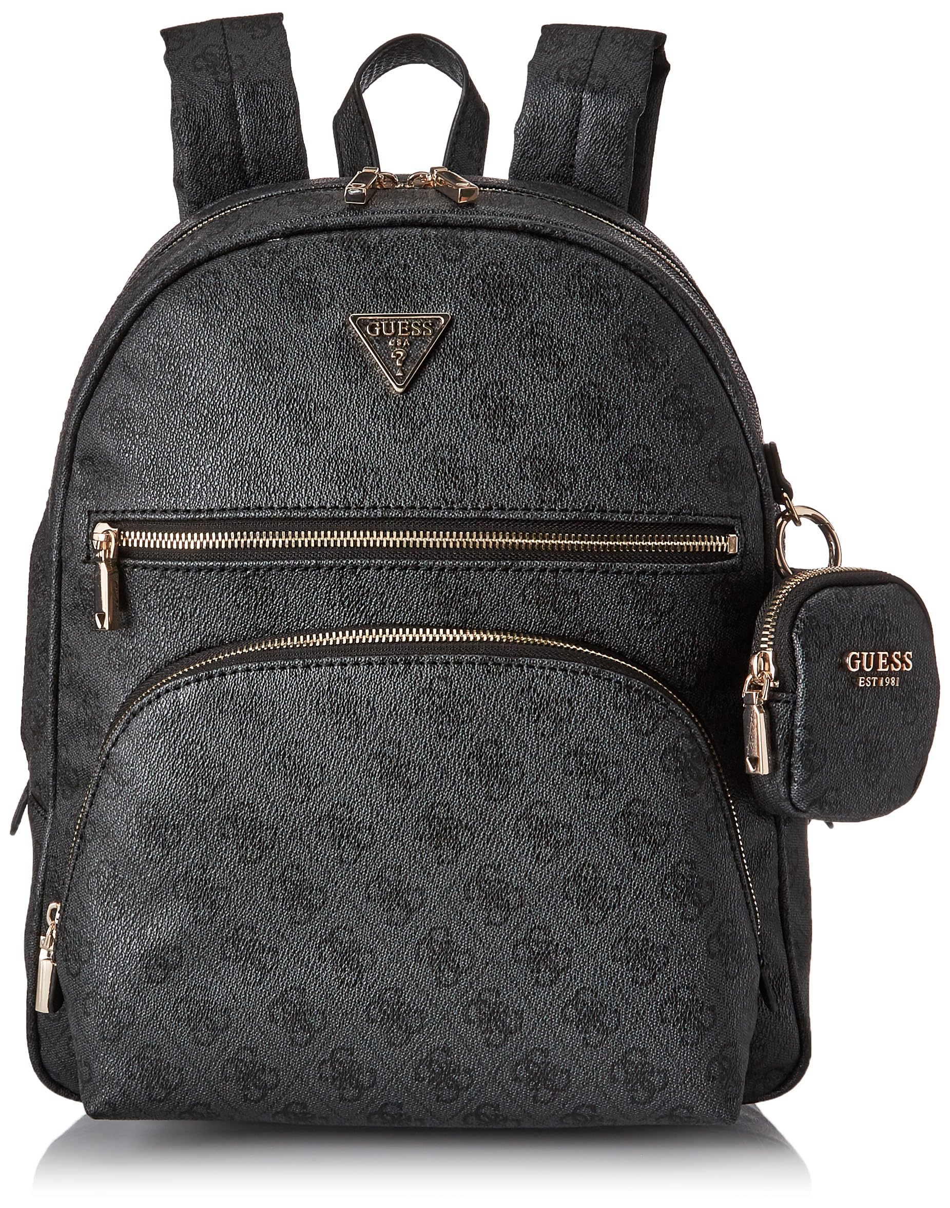GUESS Power Play Large Tech Backpack for Laptop - Coal Logo Design, Durable Travel Backpack with USB Charging Port, Perfect for Work, School & College Students, Business Commuters & Weekend Getaways