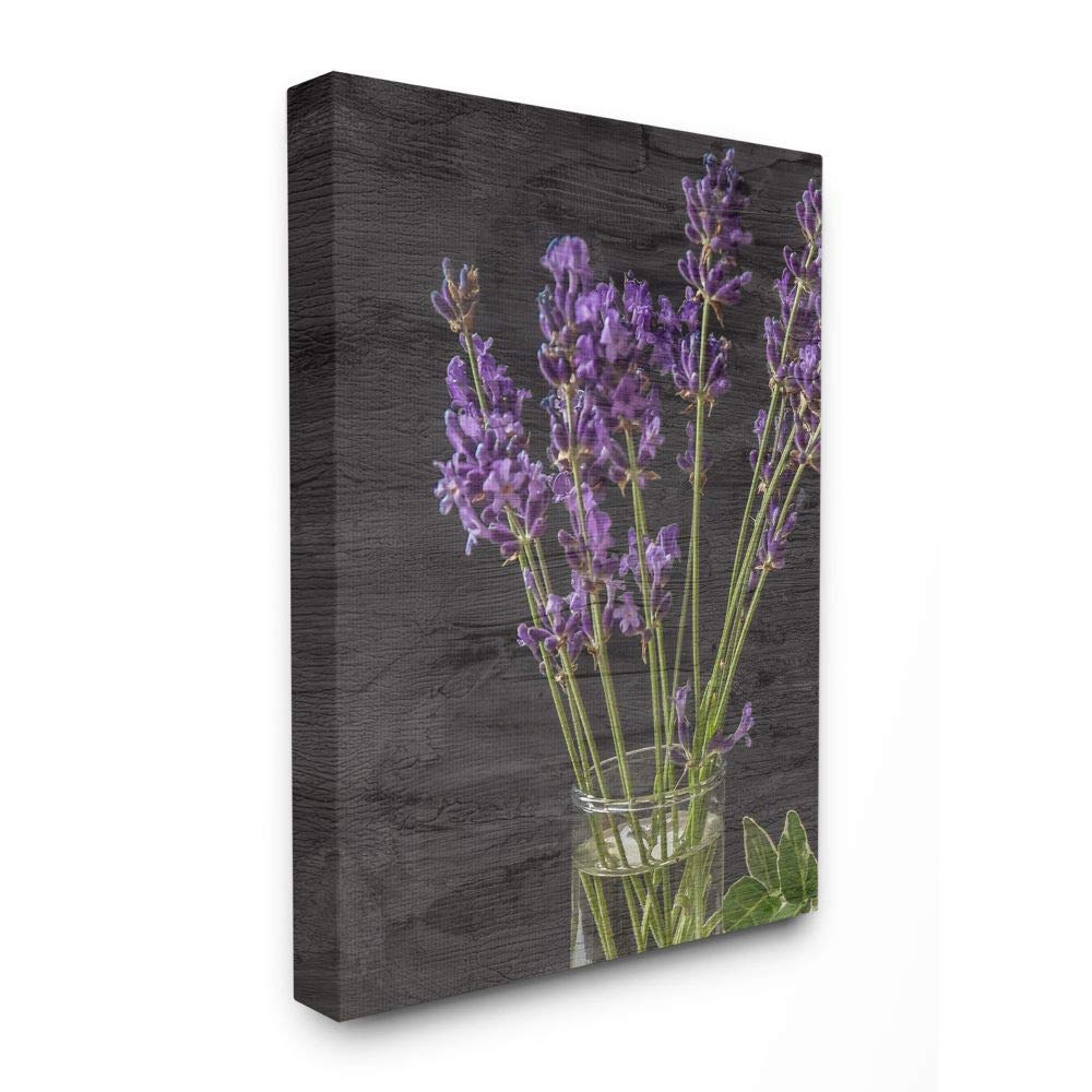 Stupell Industries Lavender Jar Wall Art - Purple & Green Wood Texture Canvas Painting by Kim Allen, 36