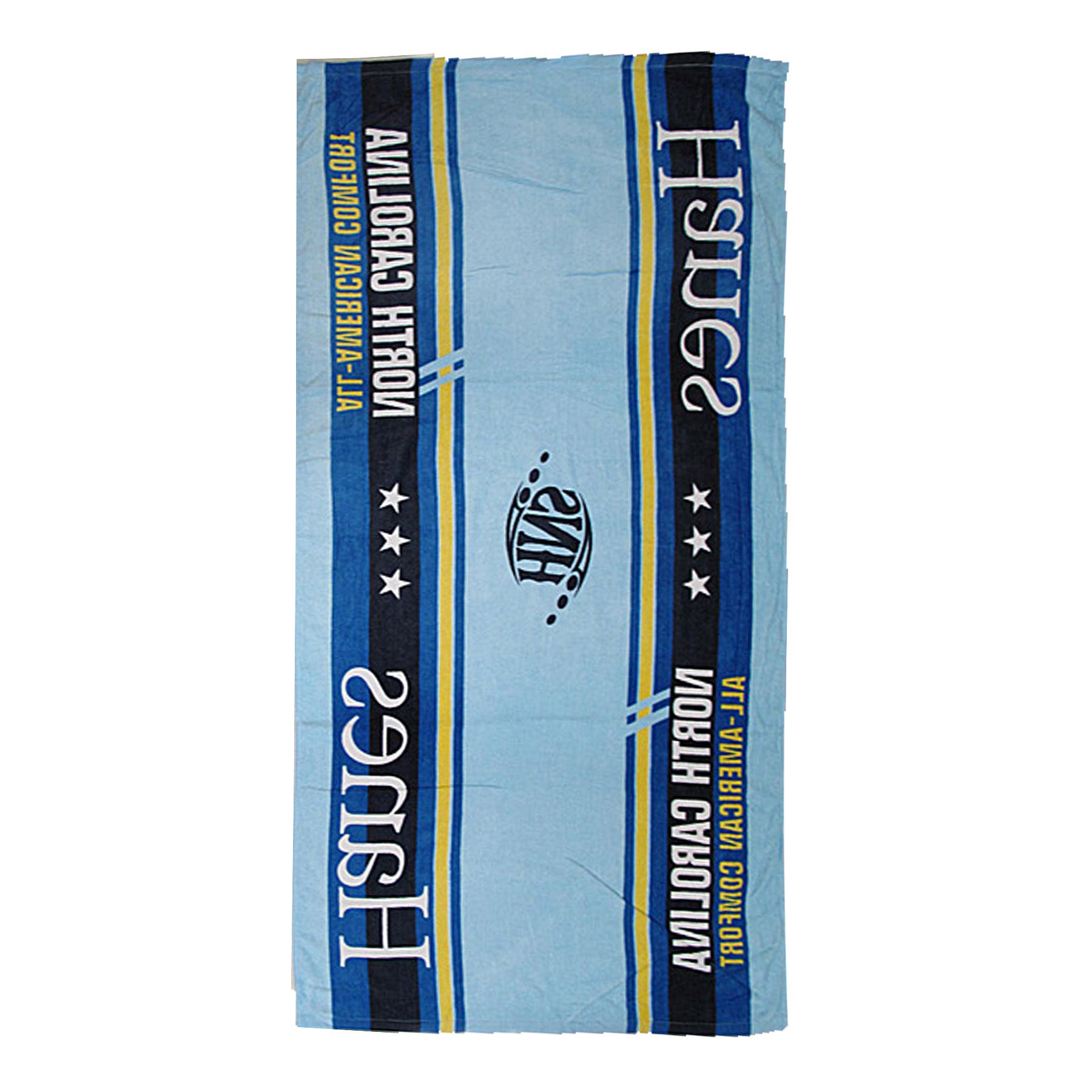 Premium 100% Cotton Velour Beach Towel - Super Soft & Absorbent - Hanes Blue - Perfect for Pool, Beach, Yoga & Gym Use
