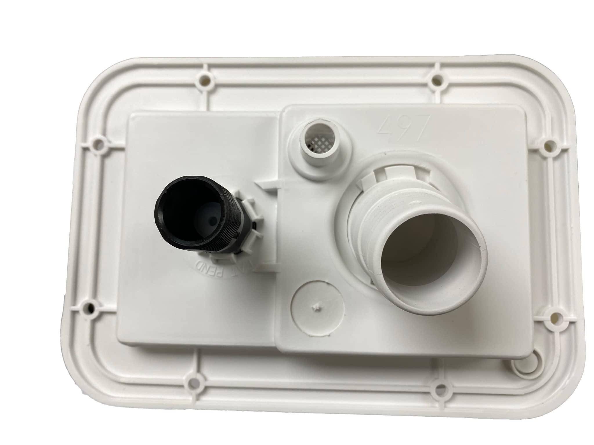 Class A RV Trailer Camper Water Fill Dish - City/Gravity Fill System with Check Valve | White 497AB2P | Fresh Water Hose Connection | Perfect for RV Camping, Road Trips & Outdoor Adventures