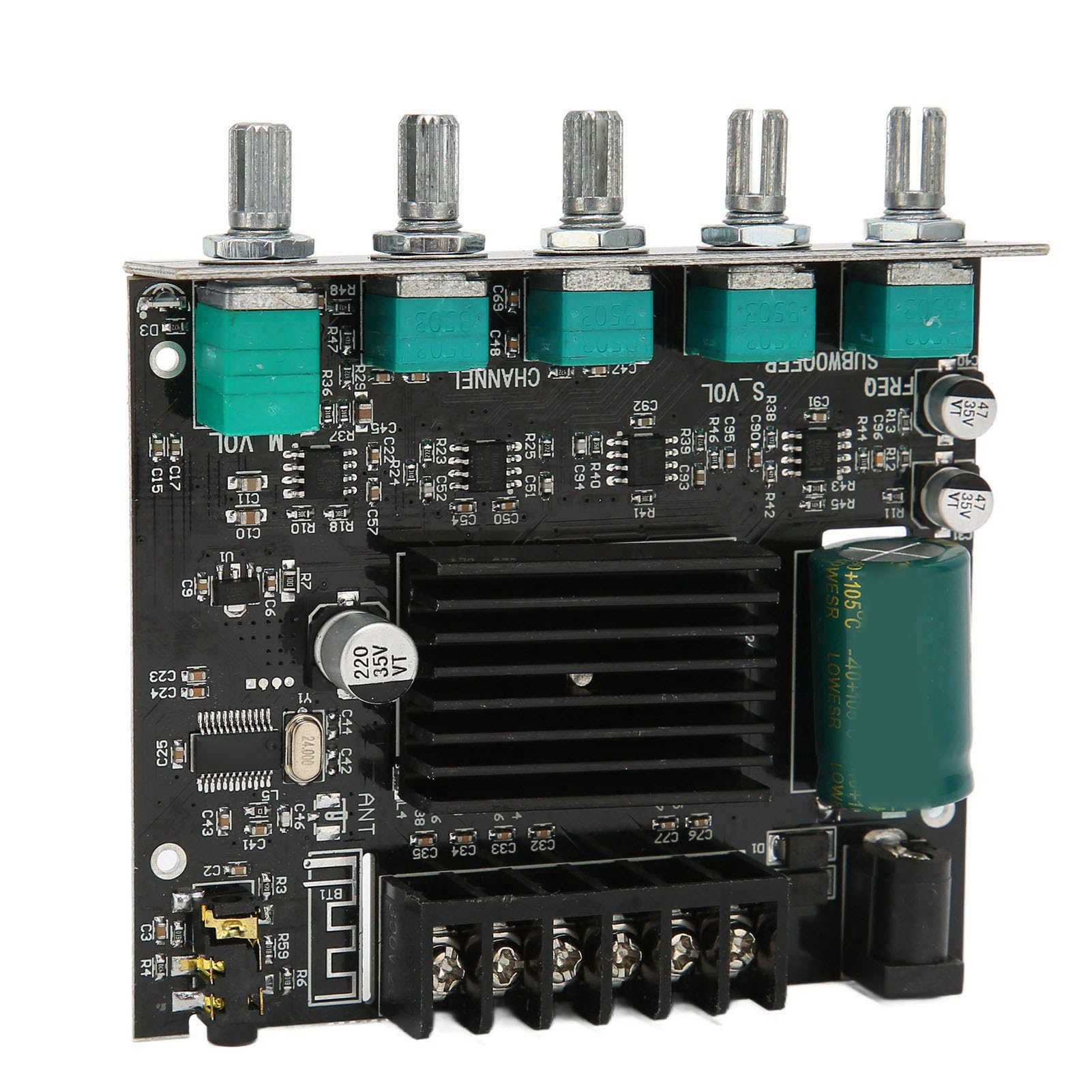 ZK-MT21 Digital Stereo Amplifier Board with Bluetooth 2.1 Channel, 12-24V DC HiFi Audio Power Amp Module for 15-100W 4-8Ω Speakers, Ideal for Home Theater and Car Audio Systems