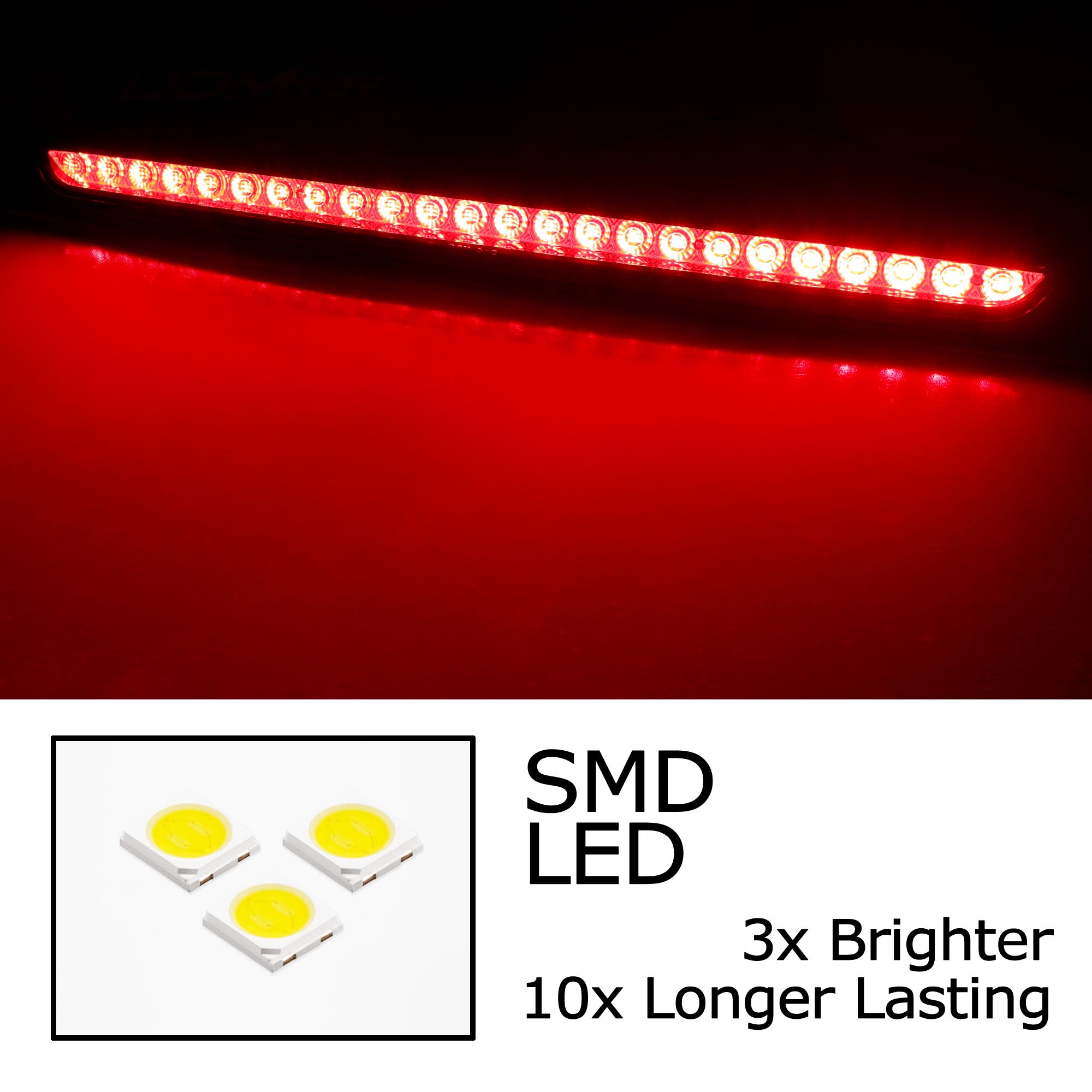 Dark Red LED 3rd Brake Light Compatible with 2007-2014 Chevy Suburban Tahoe & GMC Yukon - High Visibility Safety Upgrade for Night Driving & Towing