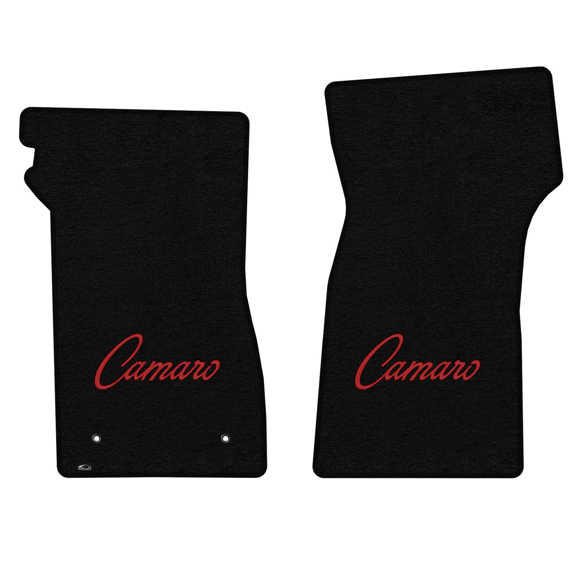 Premium Custom-Fit Carpet Floor Mats for 1967-1969 Chevy Camaro - 2-Piece Front Set with Red Camaro Logo & Black Luxury Carpet | Perfect Protection & Style for Classic Car Enthusiasts