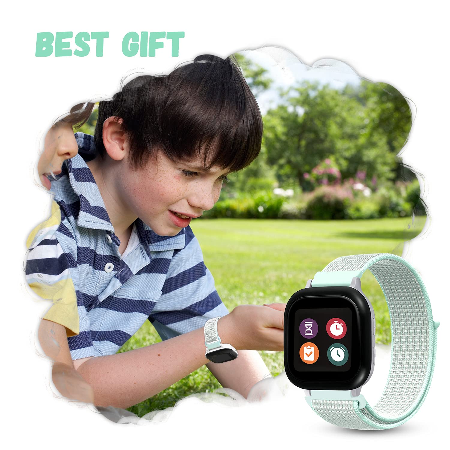 JOHEXI Gizmo Watch Band Replacement for Kids - Breathable Hook and Loop Nylon Smartwatch Strap Compatible with Verizon Gizmo Watch 2 & 1 - Perfect Christmas Stocking Stuffers Gift for School, Play & Outdoor Activities
