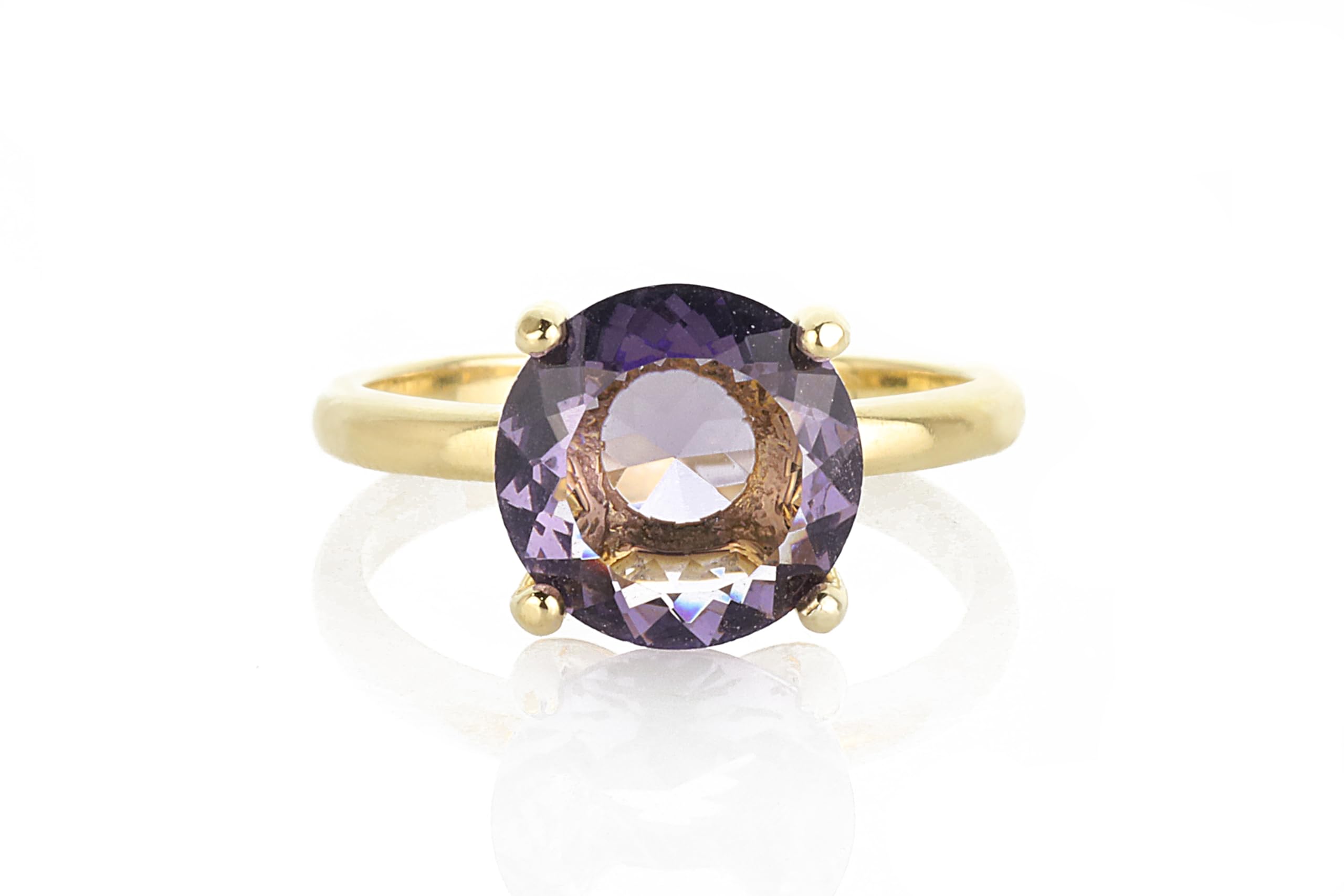 14K Rose Gold Amethyst Ring for Women - February Birthstone Jewelry with Prong Setting - Elegant Engagement & Promise Ring - Perfect for Valentine's Day, Anniversary & Special Occasions