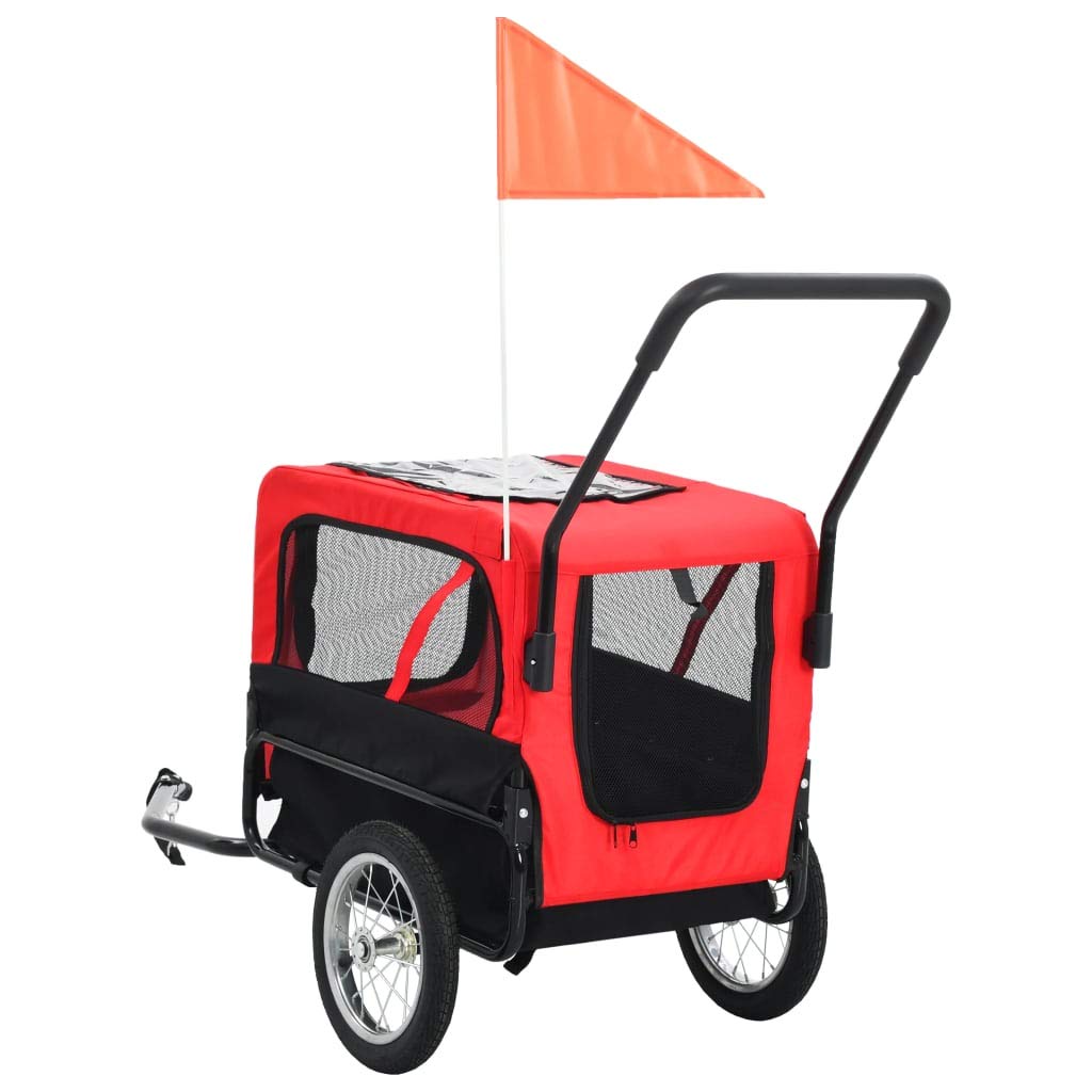 FAMIROSA 2-in-1 Dog Bike Trailer & Pet Jogging Stroller with 360° Swivel Wheels & Rain Cover - for Small to Medium Dogs & Cats - Perfect for Cycling, Running, and Outdoor Adventures