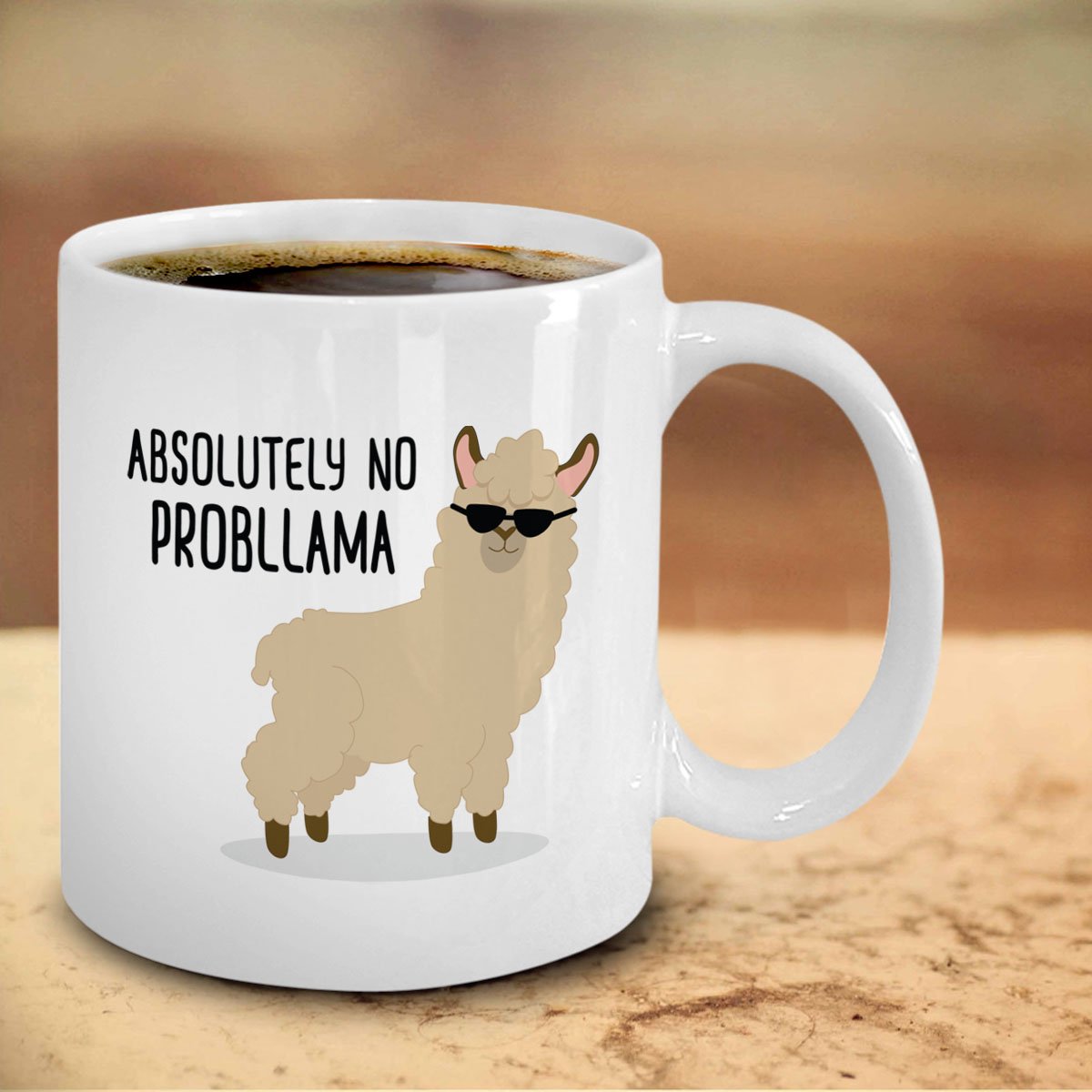 No Prob Llama Mug - Funny Llama Themed Coffee Cup - Perfect Gift for Llama Lovers - Great for Office, Home & Camping Use