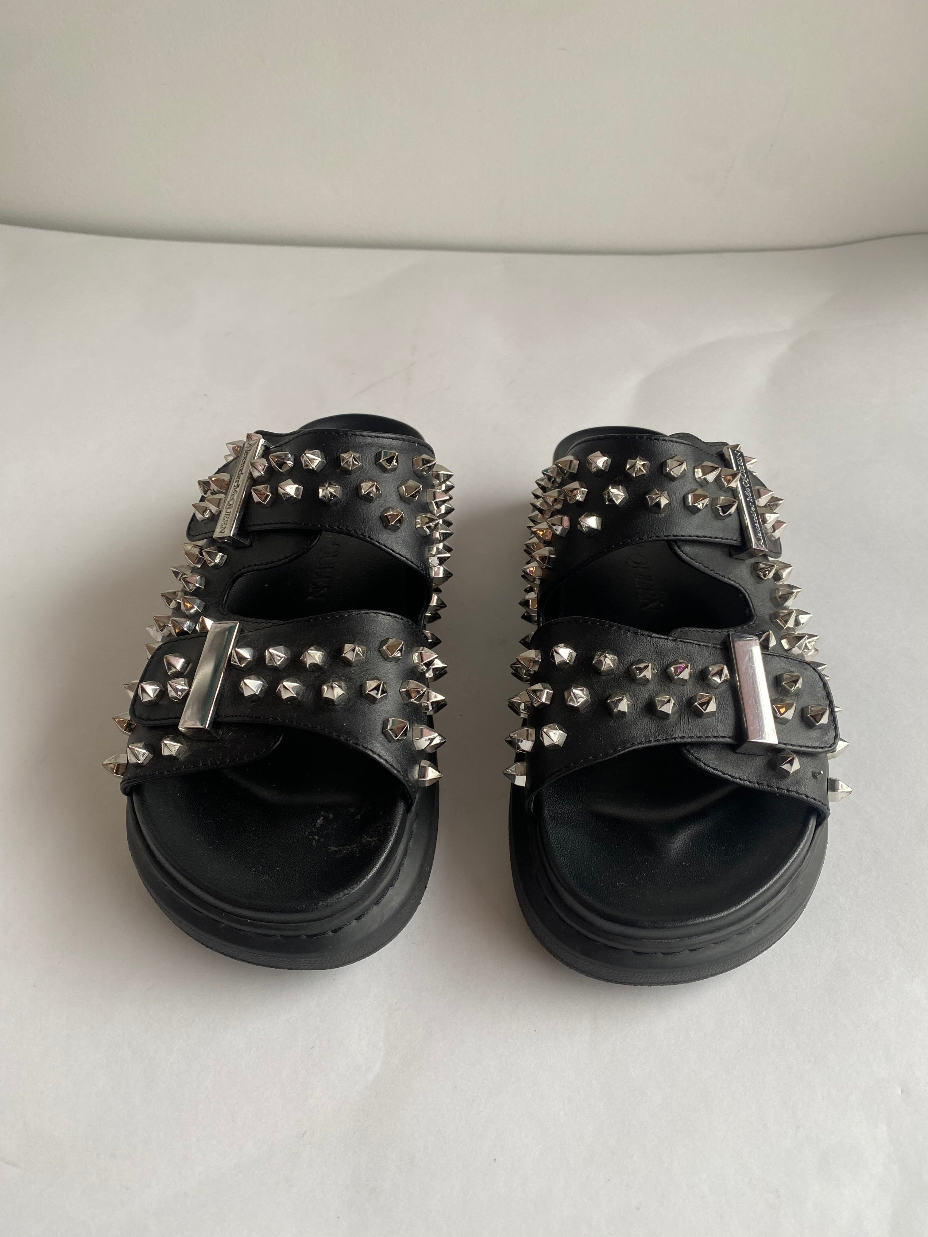 Alexander McQueen Stud Platform Sandals for Women | Size 38.5 | Luxury Designer High Heel Sandals with Stud Details | Perfect for Evening Parties, Weddings & Special Occasions