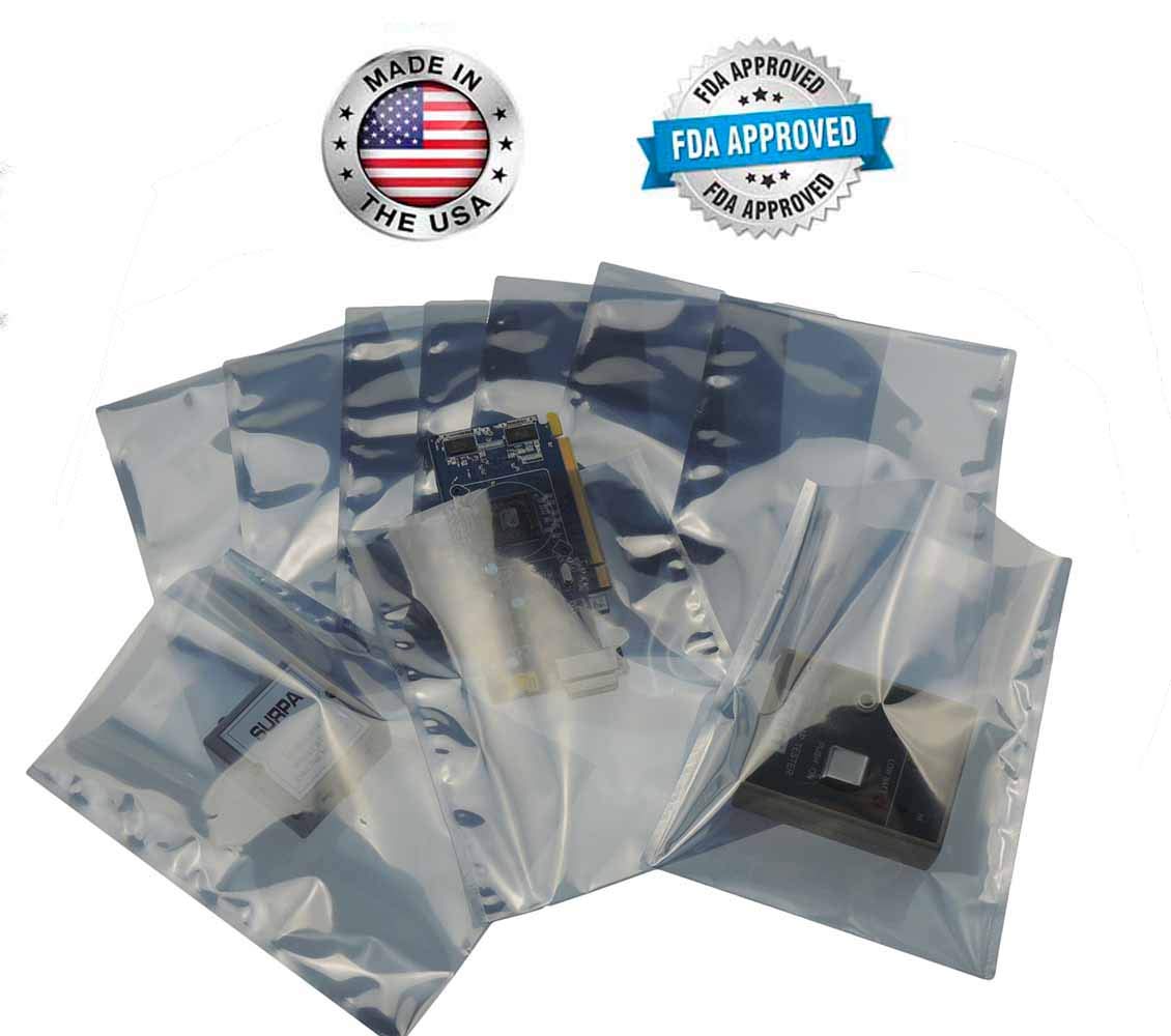 APQ 500-Pack 12x16 Grey Static Shielding Bags | ESD Protection Bags for Electronics | Heat Sealable Open-End Anti-Static Bags | Transparent EMI/RFI Shielding | Perfect for Storing Sensitive Computer Components, Circuit Boards & Electronic Parts