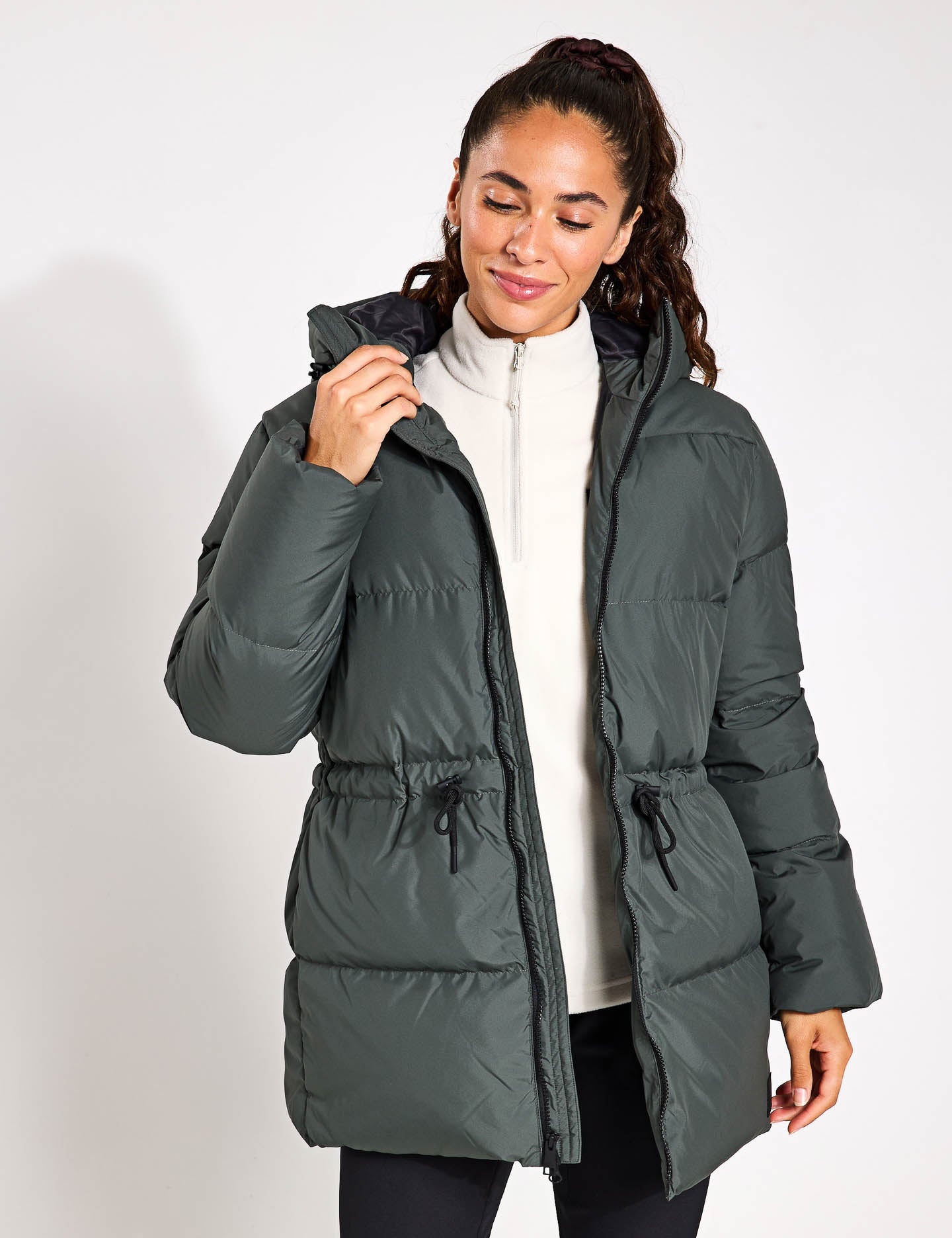 Kirschallee Jacket for Men & Women - Waterproof Windbreaker with Hood - Slate Green Outdoor Jacket for Hiking, Camping & Travel