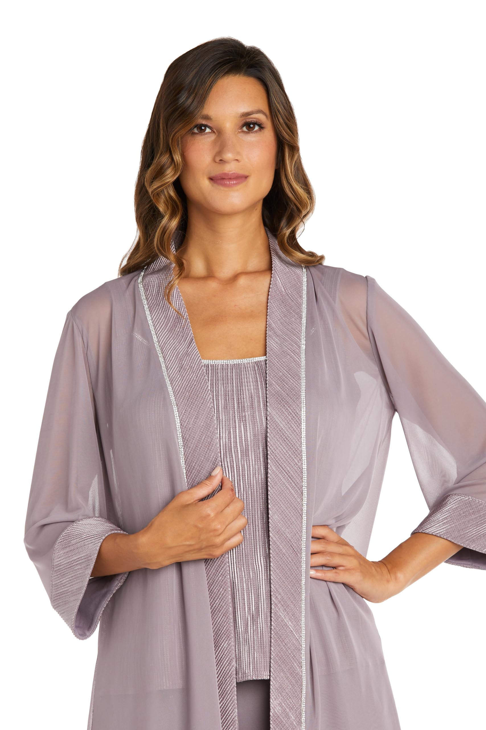R&M Richards Women's 3-Piece Pleated Pant Suit Set - Formal Office Wear & Business Attire for Professional Women