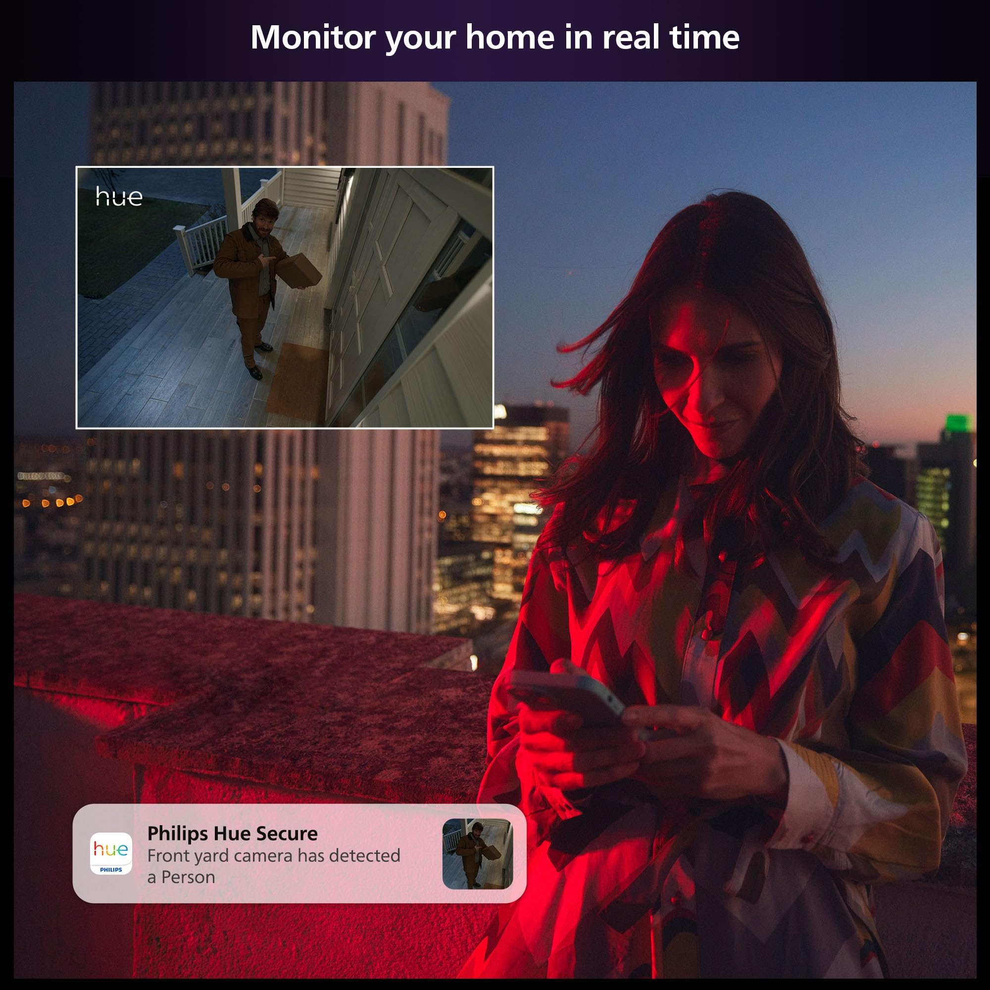 Philips Hue Secure Wired Camera with Desktop Stand - Indoor Home Security Camera, 1080p HD Video, Night Vision, Motion Detection | Perfect for Home Office, Baby Monitor & Pet Surveillance (White)