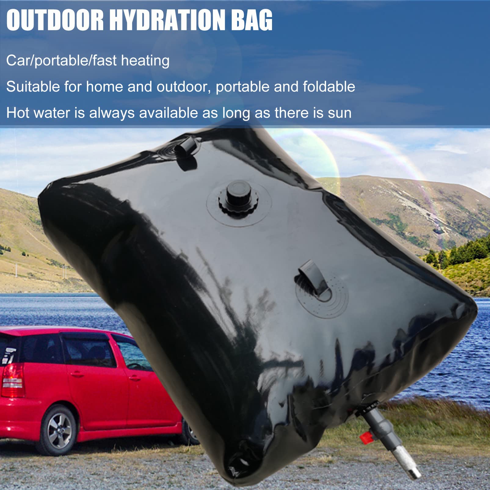 Large-Capacity Foldable Water Storage Bag with Faucet - Portable Solar Shower Bag for Camping, Outdoor Bathing & Emergency Water Supply | Lightweight, Durable & Weather-Resistant for Hiking, Travel & Survival Kits