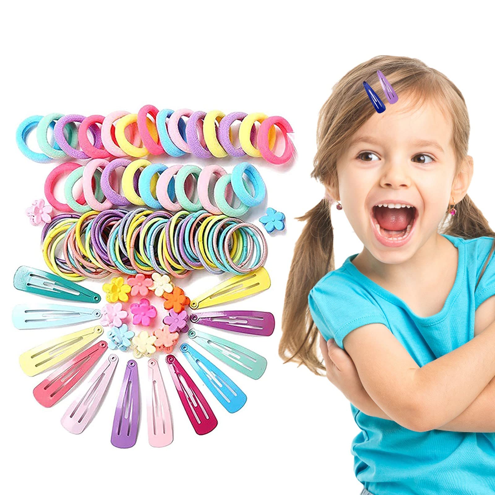 130/240/500/780 Pcs Girls Hair Accessories Set - Cute Candy Color Hair Ties, Bands & Pins for Styling | Perfect for School, Parties & Everyday Use