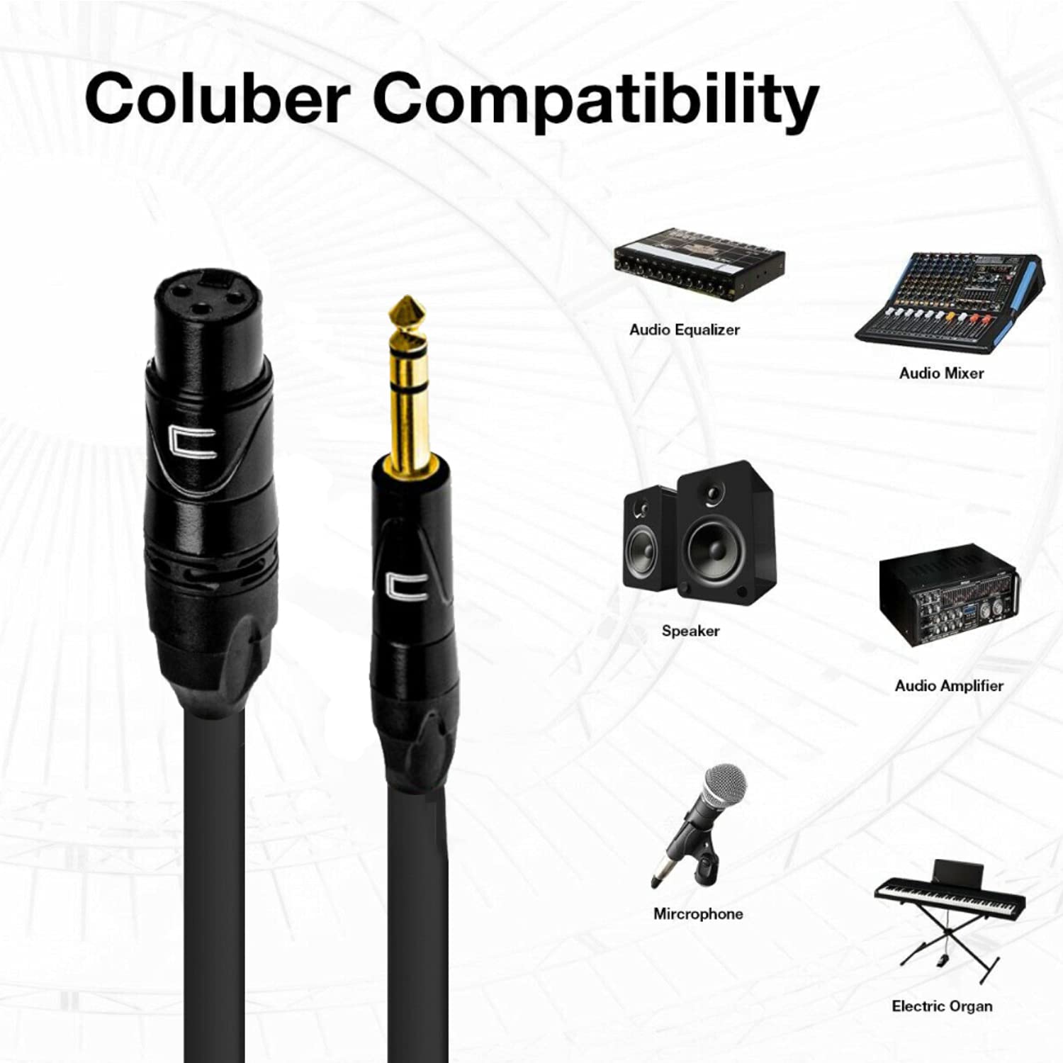 Professional Balanced XLR Female to 1/4
