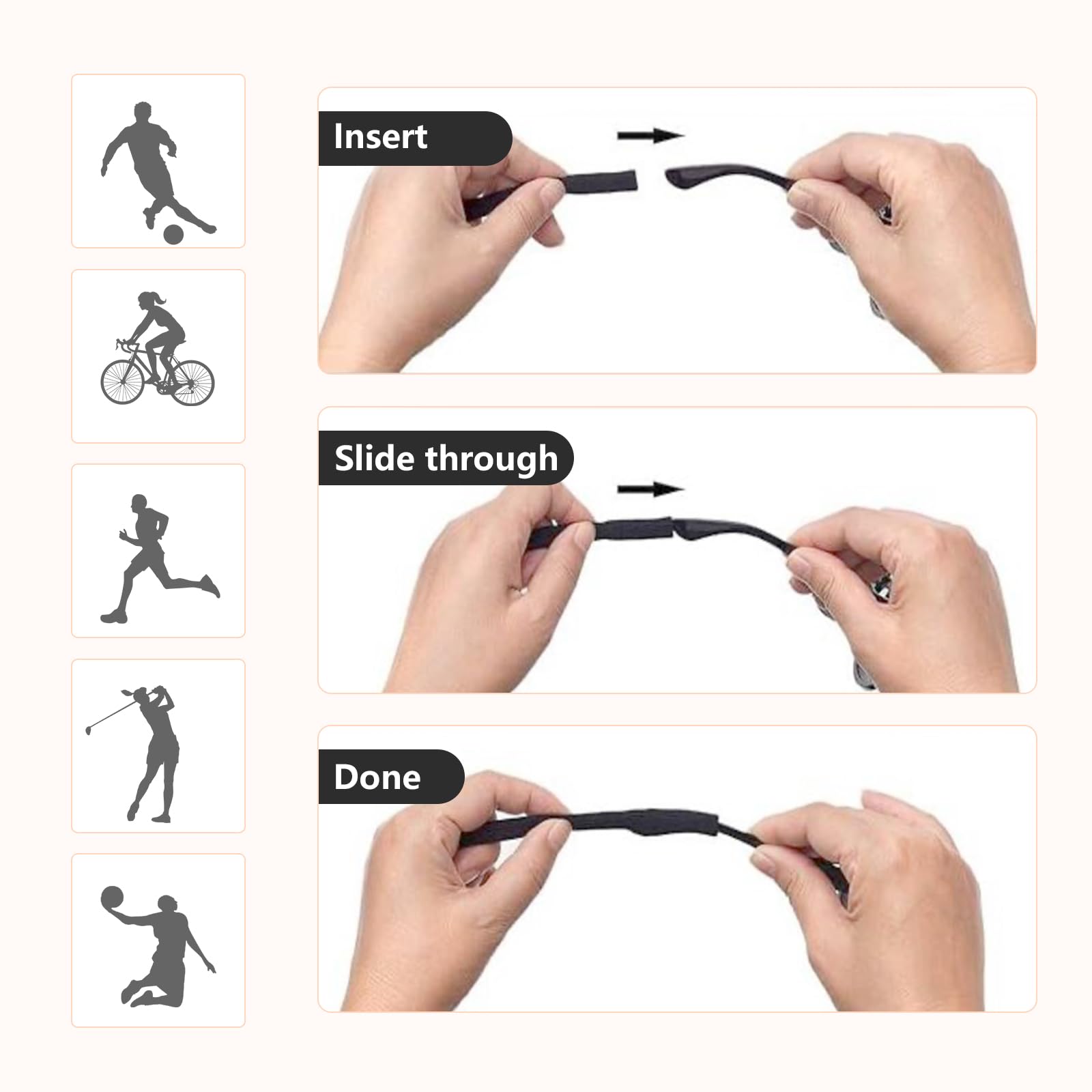 Floating Sports Sunglasses Straps - 2PC Adjustable Eyewear Lanyards for Running & Swimming