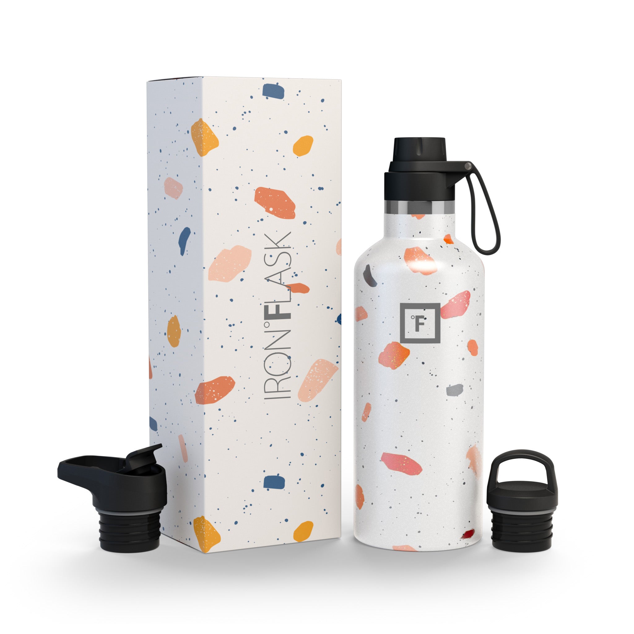 32 Oz Narrow Mouth Water Bottle with Spout Lid - Leak Proof Stainless Steel Insulated Water Bottle for Hiking, Gym & Outdoor Activities