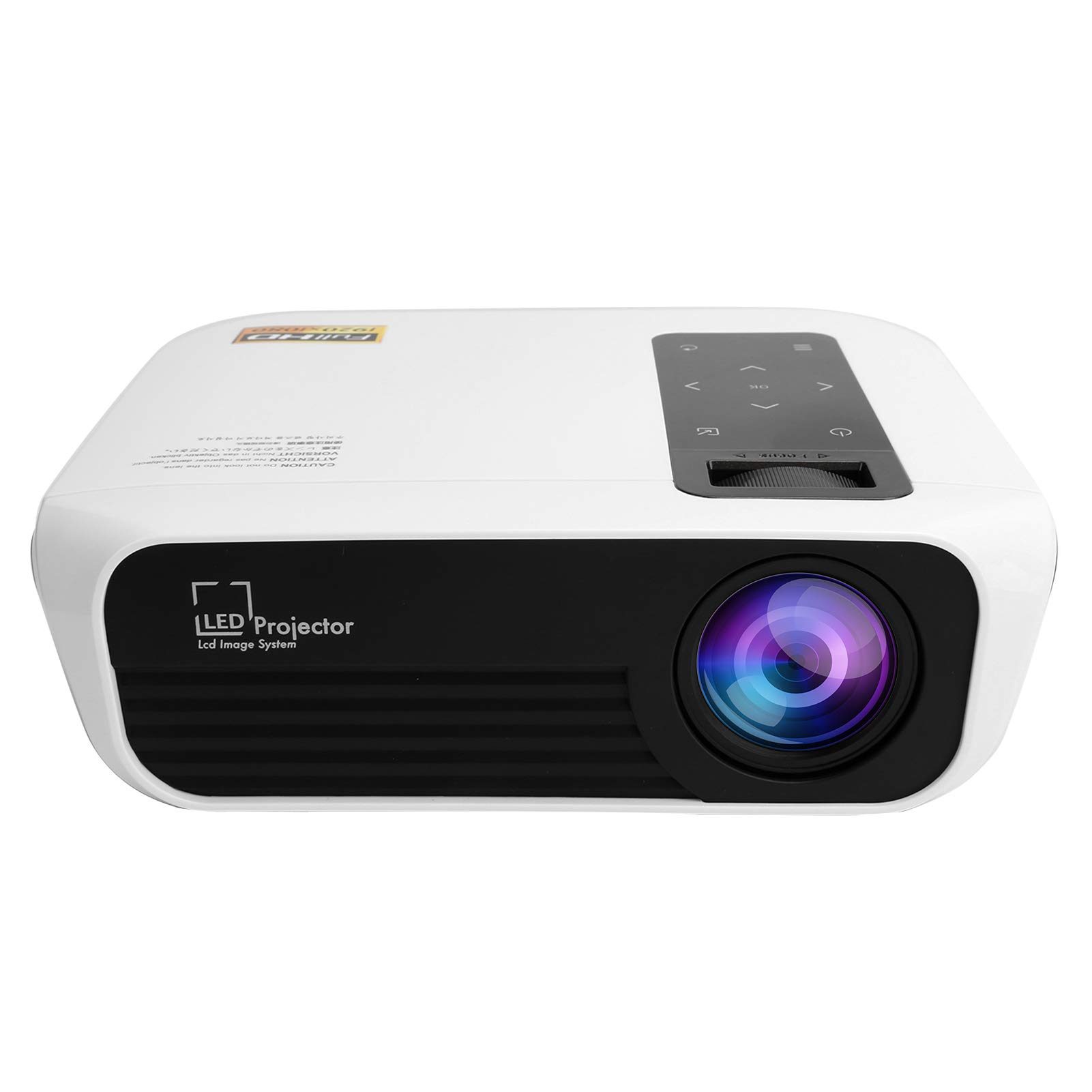 Full HD 1080P Portable Mini Projector - Smart LED Home Theater Movie Projector with Android 7.1, 2+16GB - Compatible with Phones, Tablets & Laptops (White) | Perfect for Home Entertainment, Outdoor Movie Nights & Office Presentations