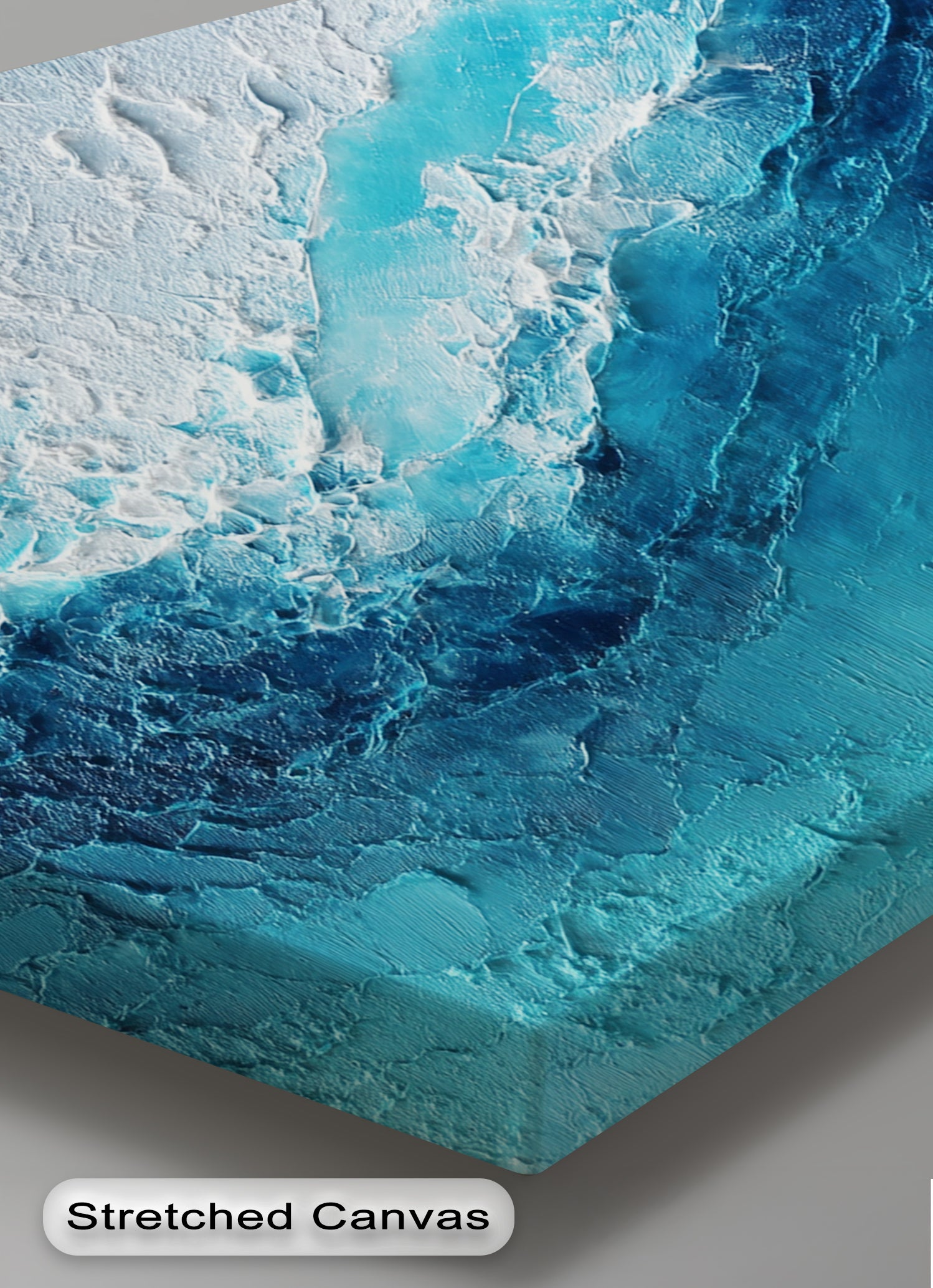 Abyssal Surge - Deep Blue Ocean Texture Canvas Print Wall Art | Modern Home & Office Decor | Perfect for Living Room, Bedroom, or Coastal Theme Interior Design