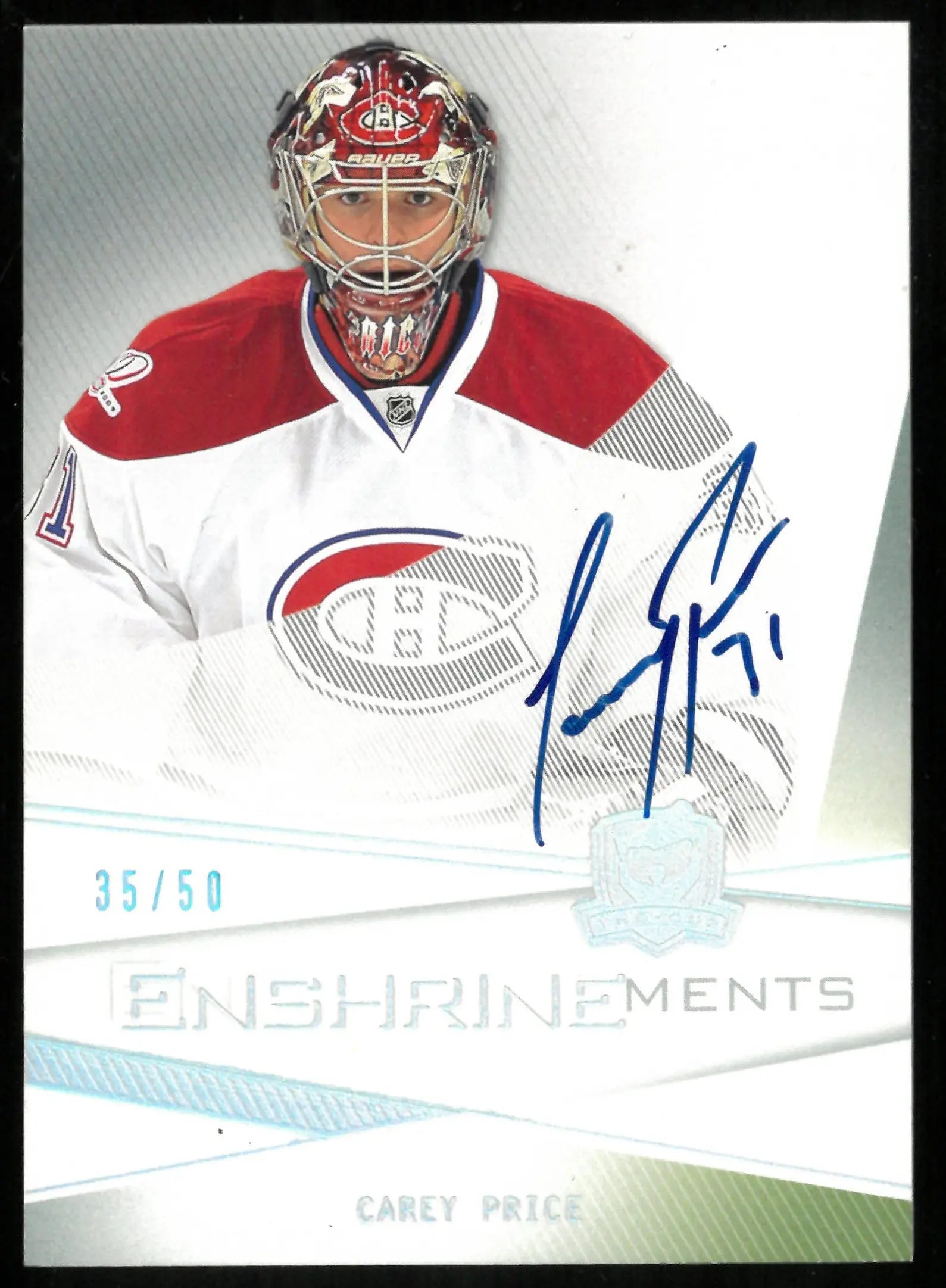 2009-10 Upper Deck The Cup Carey Price Enshrinements Autograph Hockey Card /50 - Perfect for NHL Collectors and Hockey Fans