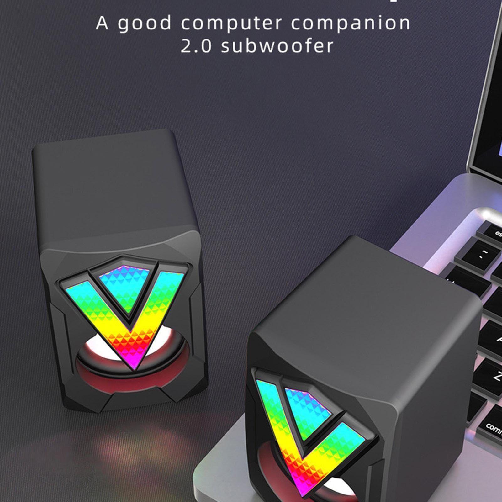 Ziurmut RGB Gaming PC Speakers with USB Power, Multimedia Computer Speakers with RGB Lighting for Enhanced Gaming Experience, Perfect for Gaming Setups and Home Offices