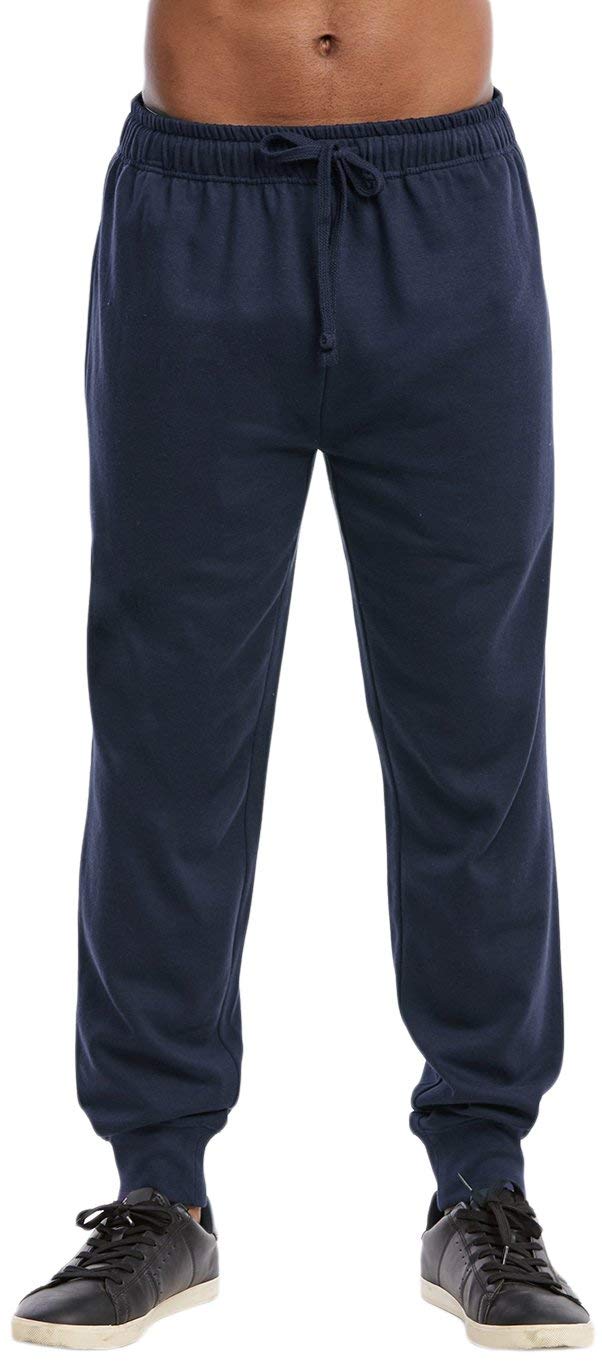ToBeInStyle Men's Fleece Jogger Pants - Comfortable & Flattering Drawstring Waist for Casual Wear, Lounge & Outdoor Activities