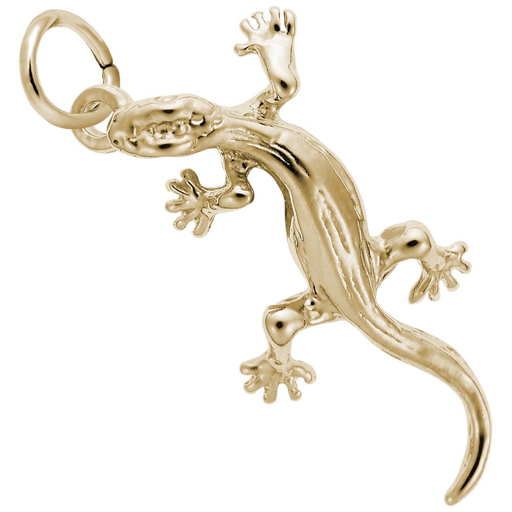 10K Yellow Gold Lizard Charm Pendant - Dainty Animal Jewelry for Bracelets & Necklaces - Perfect for Layering, Gifts, and Everyday Wear