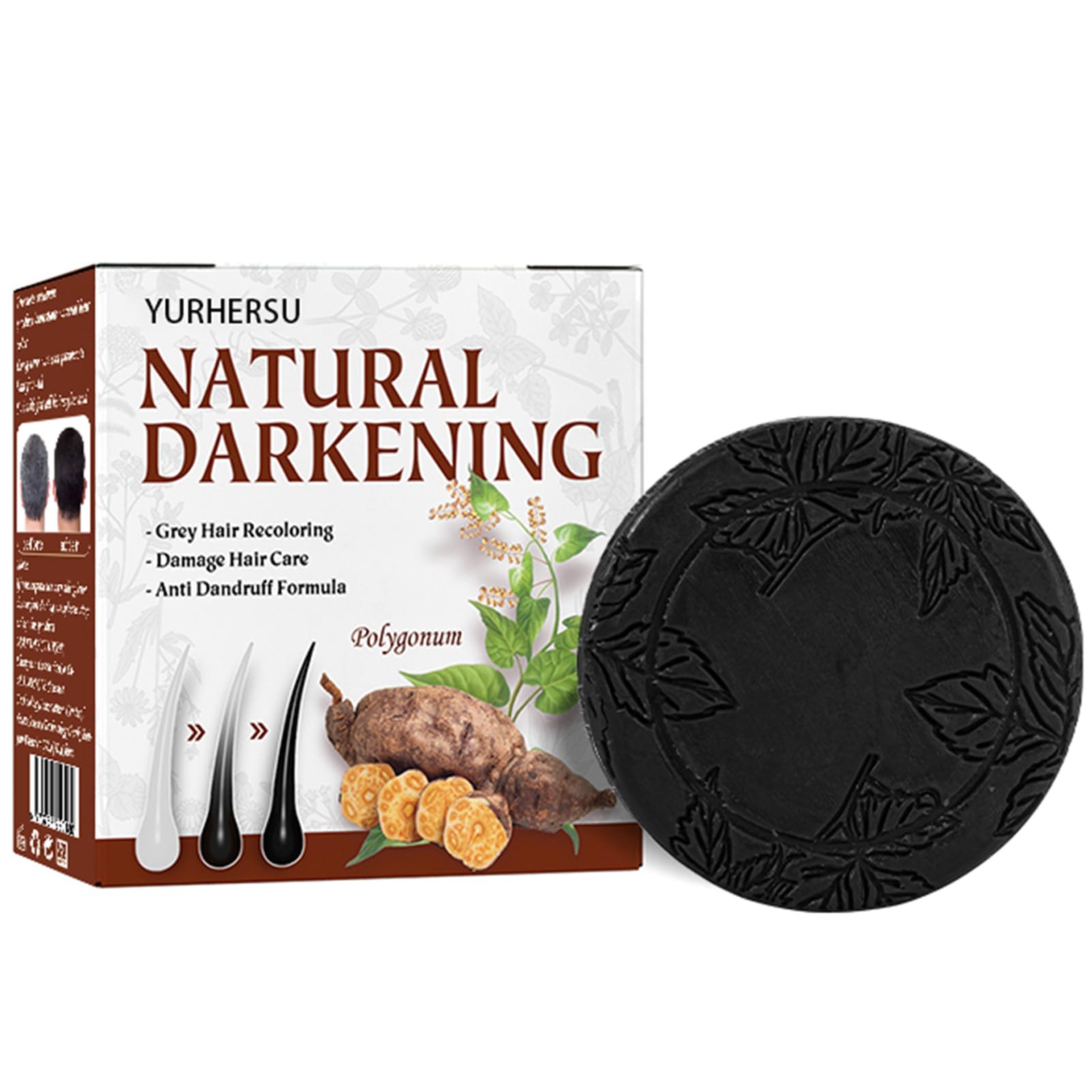 Polygonum Hair Shampoo Bar - Natural Hair Loss Prevention Soap for Men & Women | Deep Cleansing & Nourishing Scalp Treatment for Thicker, Darker Hair | Perfect for Daily Hair Care Routine at Home or Travel