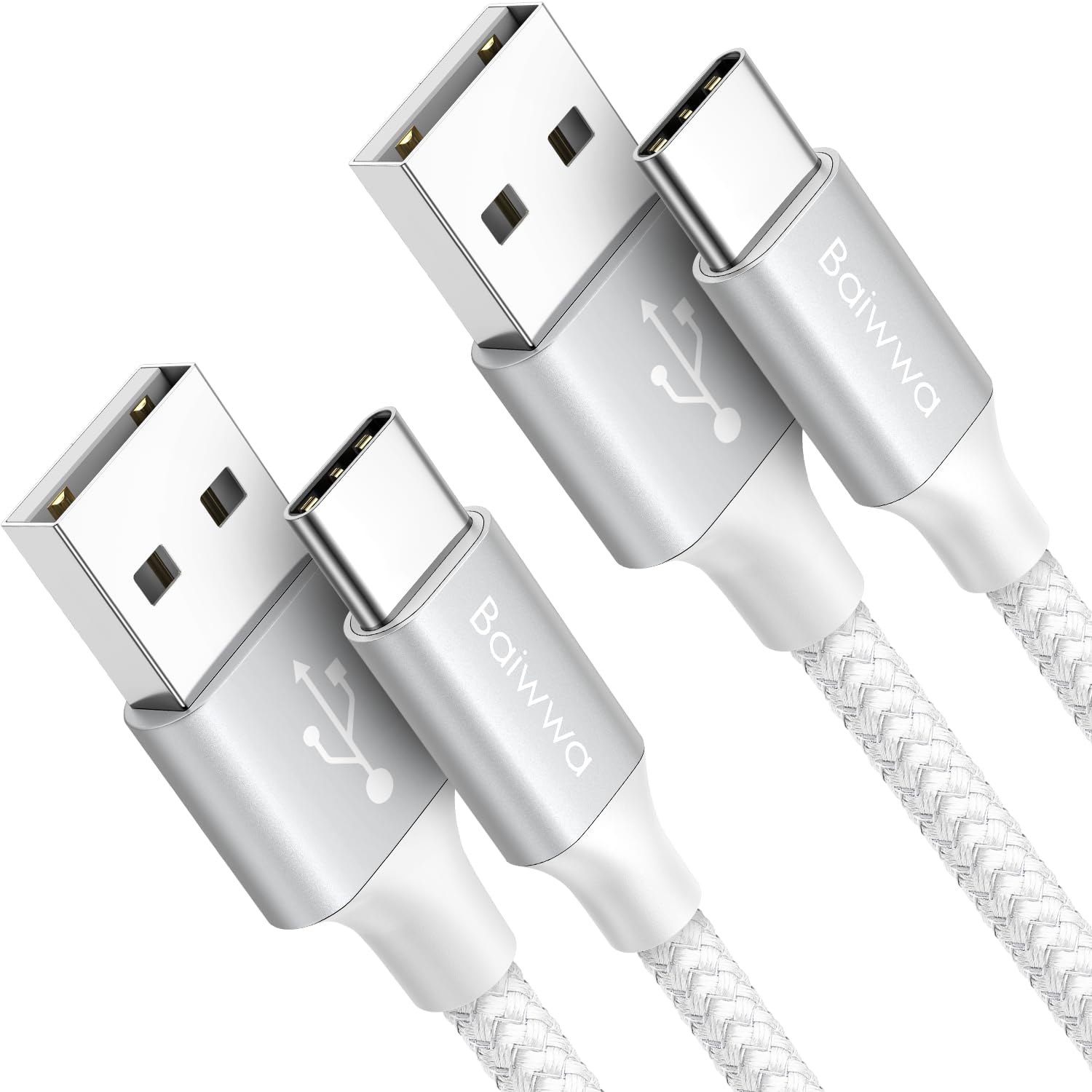 Baiwwa 2-Pack 3ft USB A to USB C Fast Charging Cable - Compatible with iPhone 16e/16/15 Series (Pro/Plus/Pro Max) & CarPlay - High-Speed Charger Cord for Home, Office & Travel