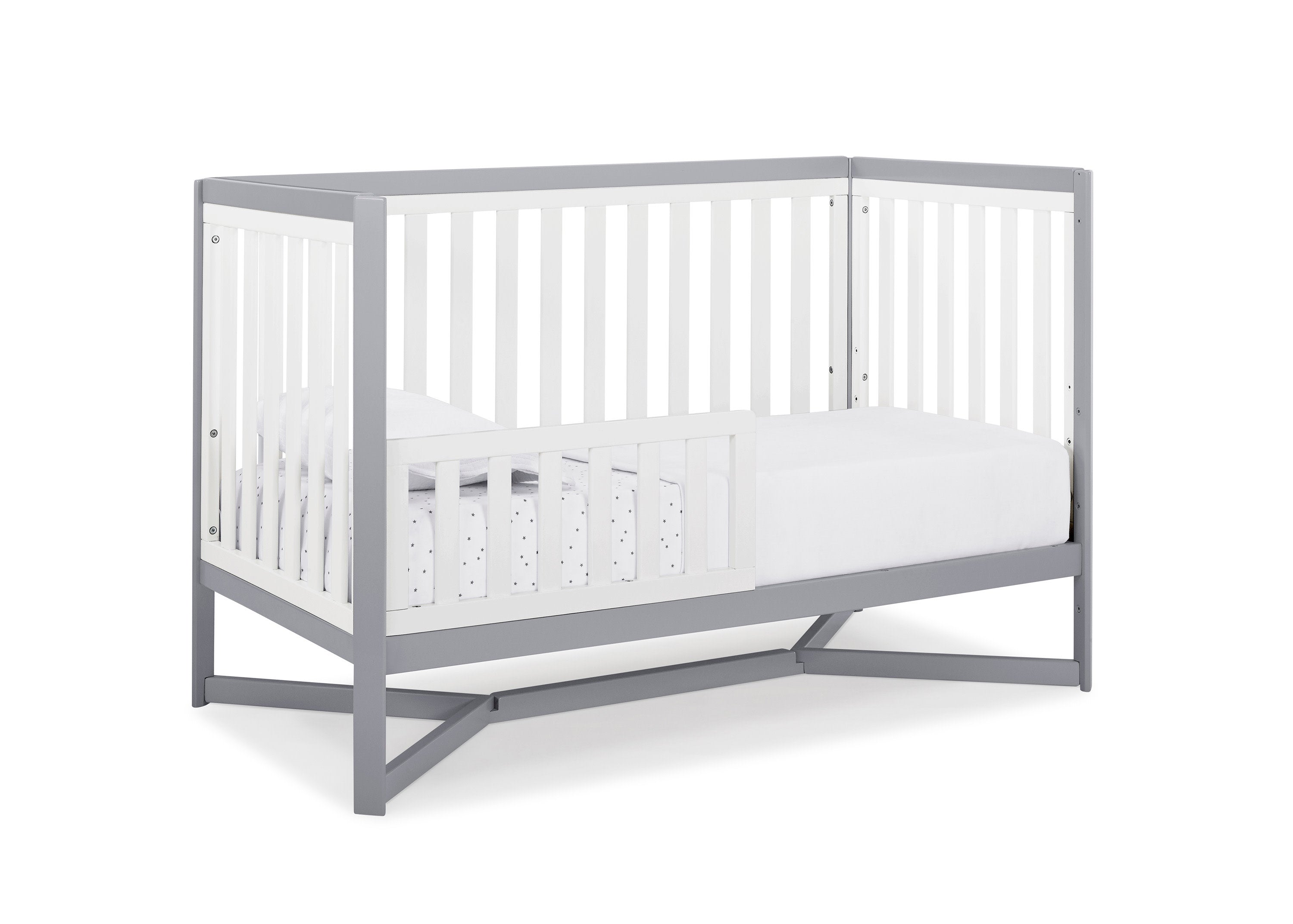 Tribeca 4-in-1 Convertible Baby Crib - White Nursery Furniture for Newborn to Toddler Bed - Perfect for Modern Nursery Rooms & Daycare Centers