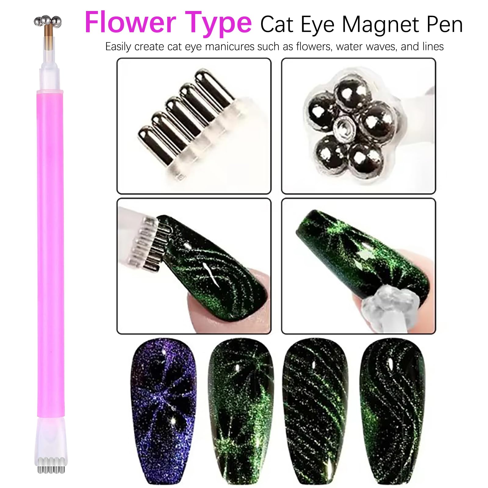 38Pcs Magnetic Cat Eye Gel Nail Polish Set with Magnet Sticks - 3D Nail Art Design Tools & Accessories for Salon, Home Manicure, Party Nails, and Professional Nail Artists