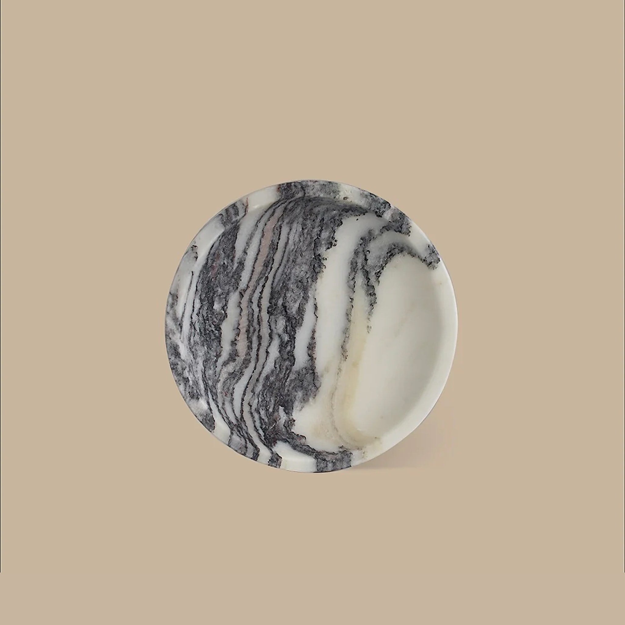 BLACK BLAZE Linea Small Marble Dish - 4 Inch Calacatta Viola Marble Coaster for Drinks & Jewelry | Elegant Home Decor & Wedding Gift Idea
