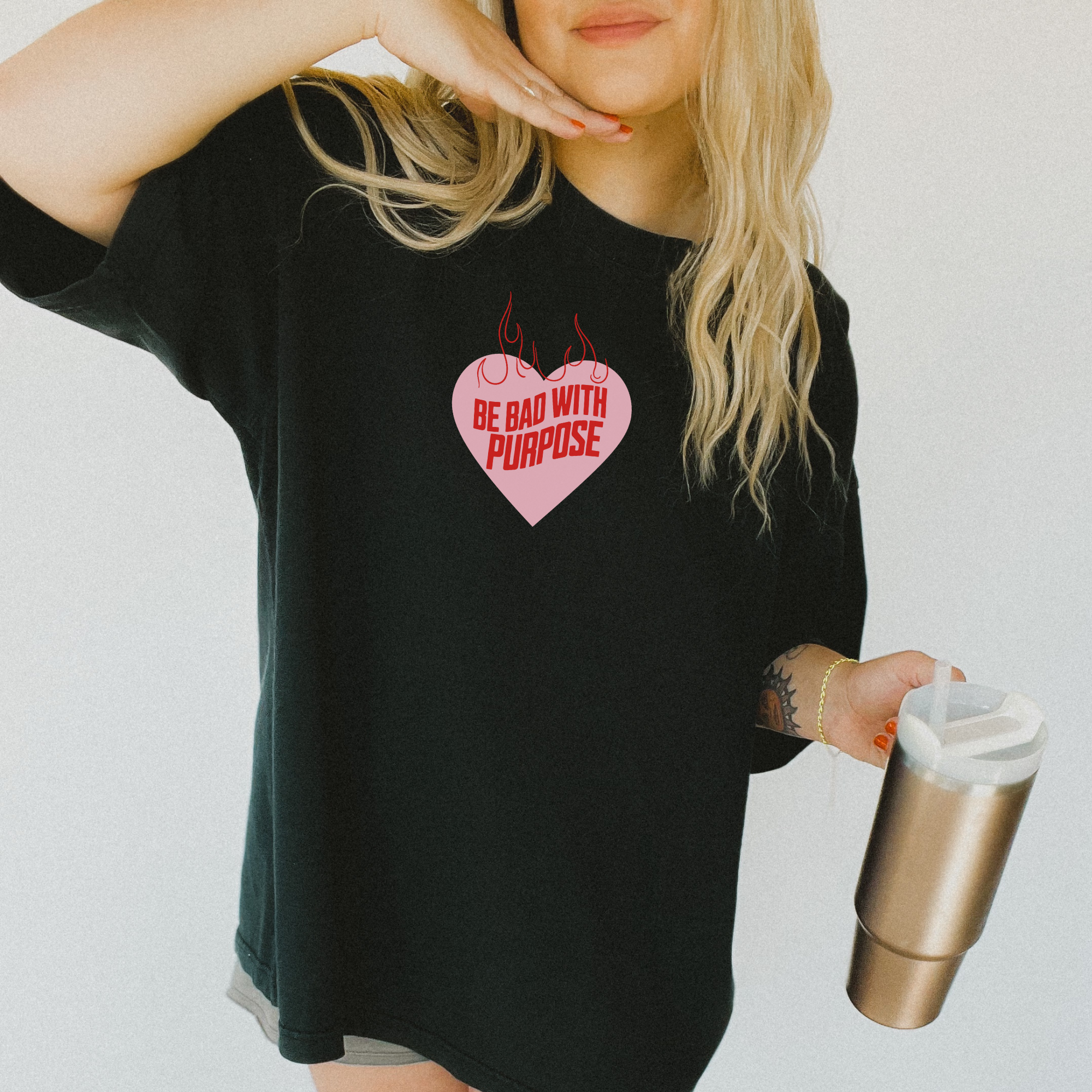 Be Bad With Purpose T-Shirt | Motivational Slogan Tee | Soft Cotton Unisex Top for Streetwear & Self-Expression