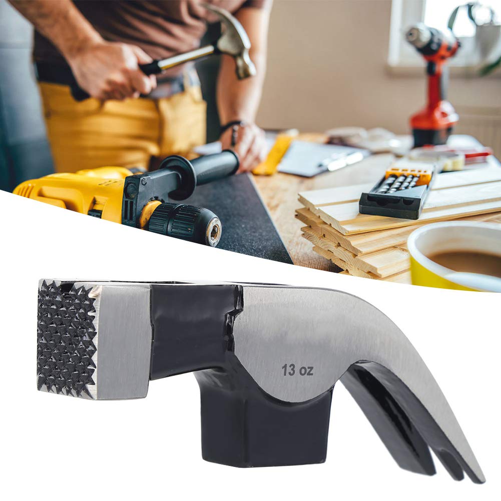YWBL-WH 13oz Double Fork Claw Hammer - Professional Carpenter Hammer with Bend Angle Design for Woodworking, Home Improvement & DIY Projects | Perfect for Framing, Demolition & Nail Removal