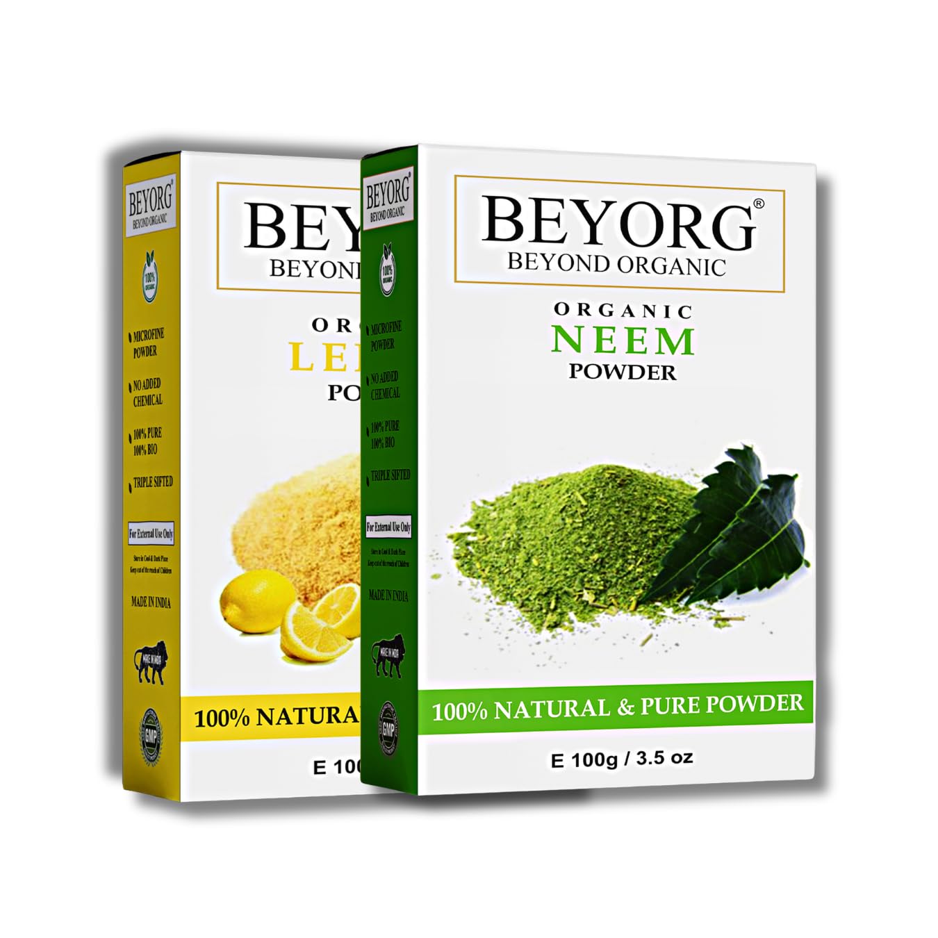 Natural Lemon Peel Powder & Neem Leaves Powder for Clear Skin - 200g Organic Face Pack for Blemishes & Acne Treatment | Perfect for Daily Skincare & DIY Beauty Routines